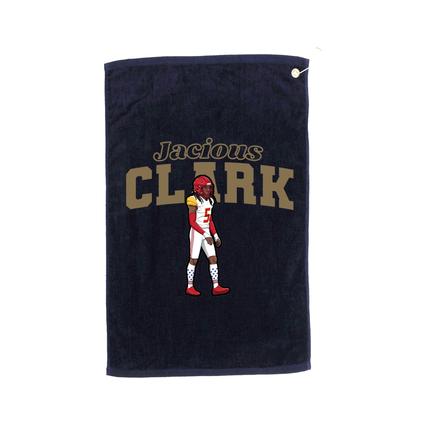 Golf Towel — Name Arch in Navy