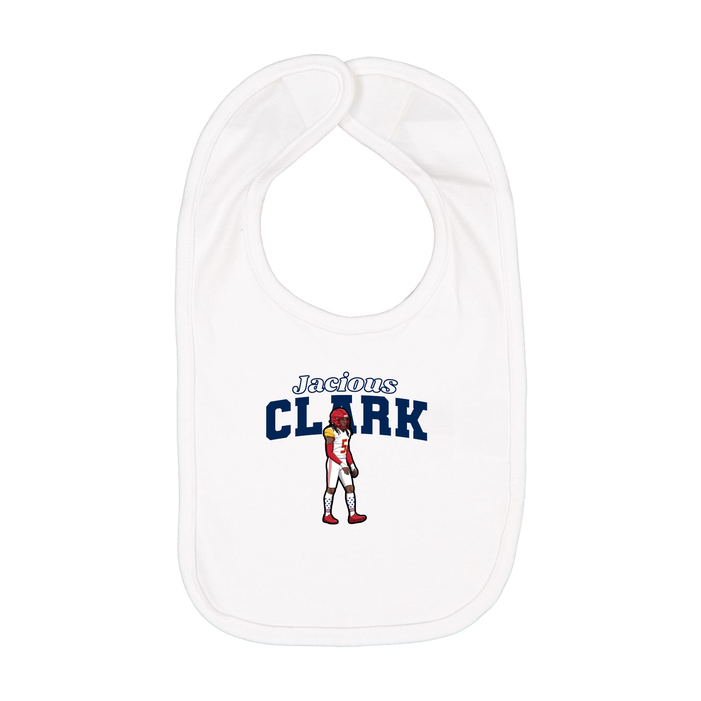 Infant Bib — Name Arch in White