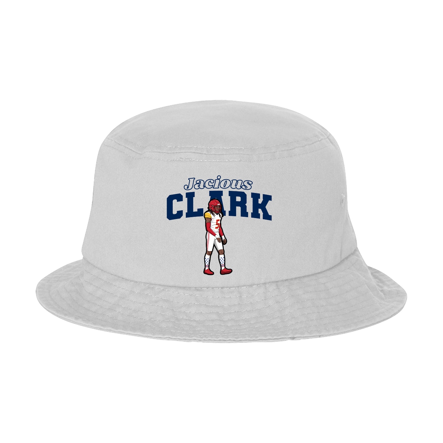 Bucket Cap — Name Arch in White