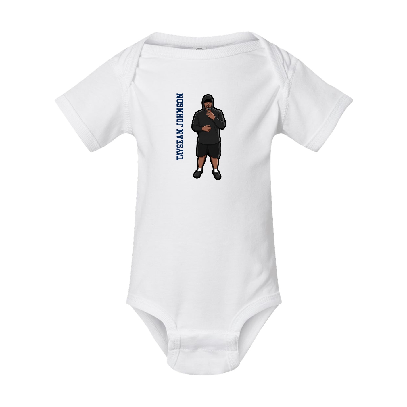Baby Onesie — Name Vertical in White