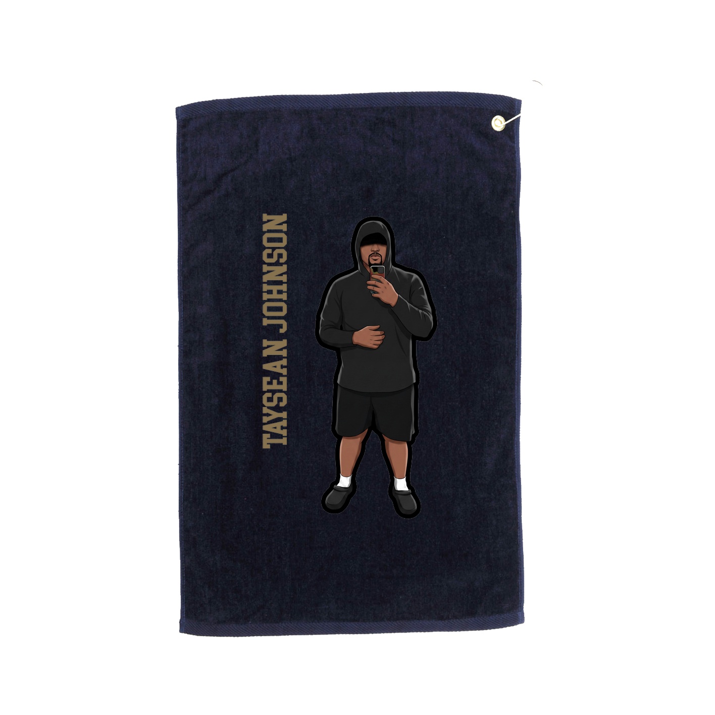 Golf Towel — Name Vertical in Navy