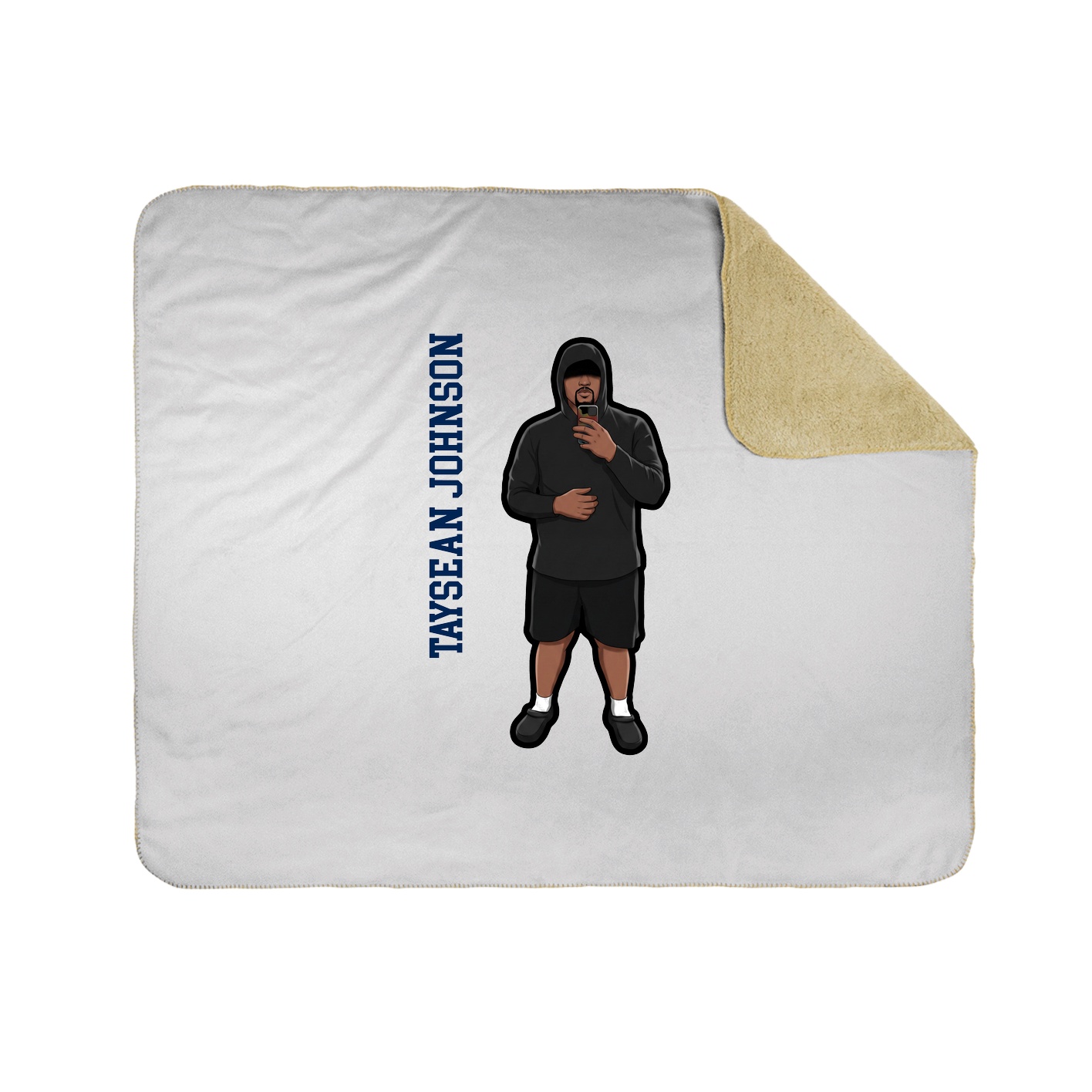 Throw Blanket — Name Vertical in White