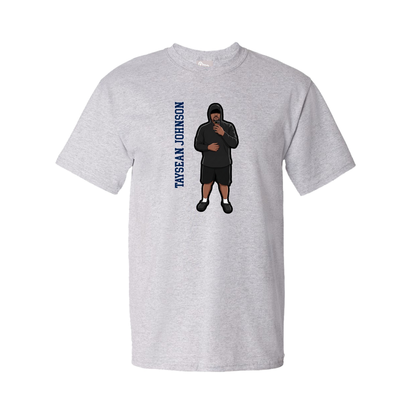 Tee — Name Vertical in Grey
