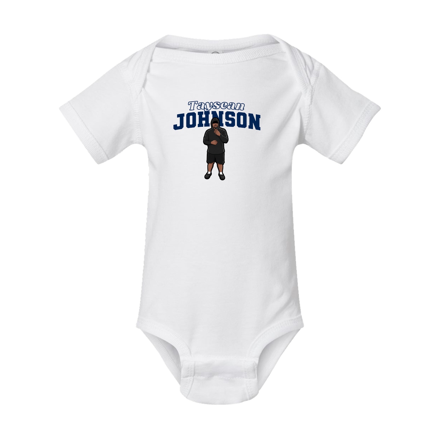 Baby Onesie — Name Arch in White