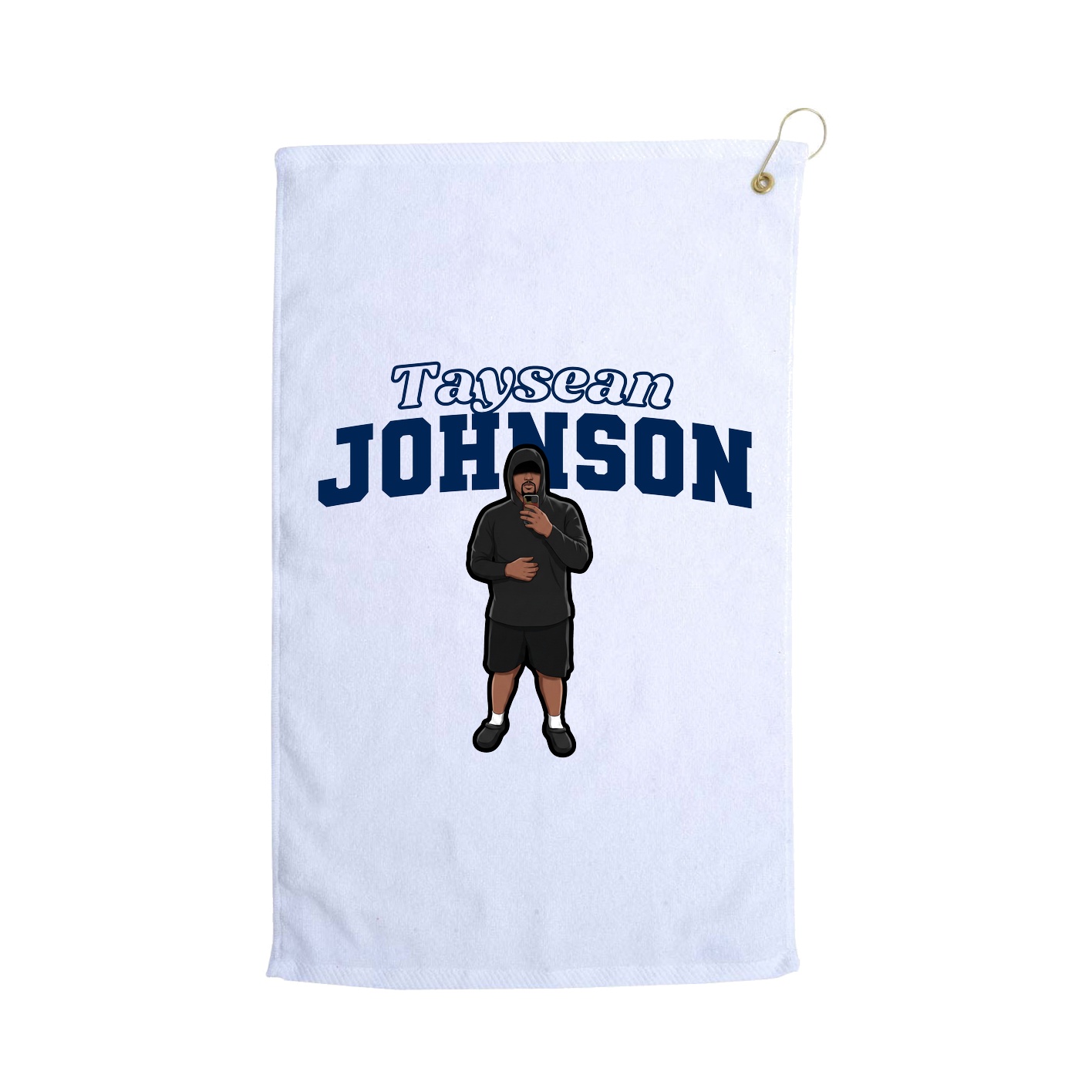Golf Towel — Name Arch in White