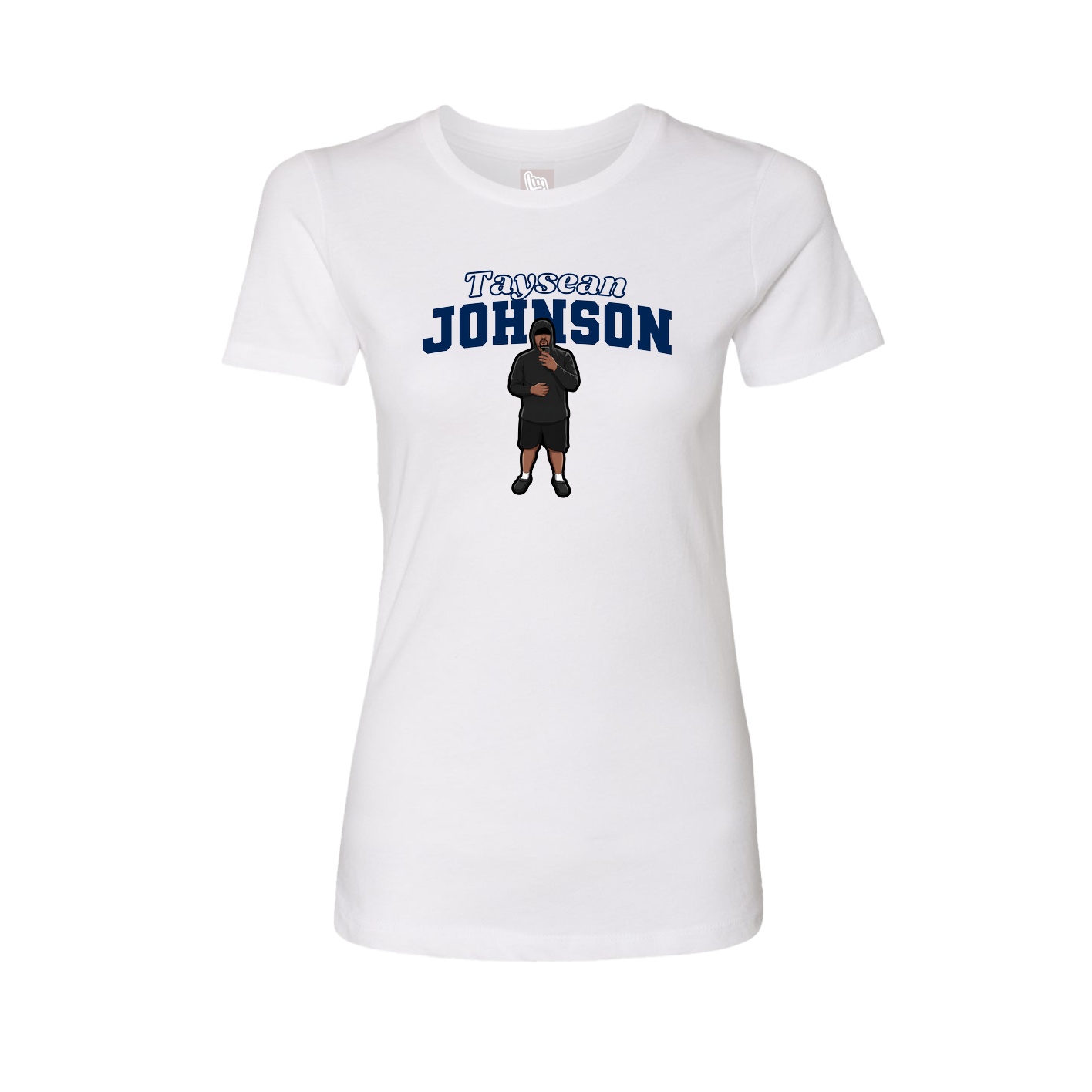 Fitted Women's Tee — Name Arch in White