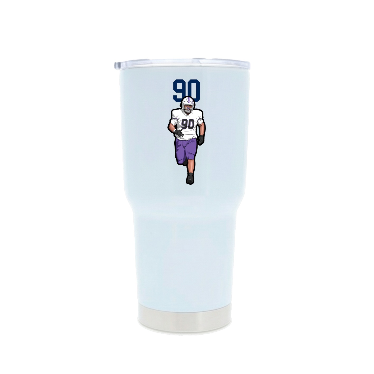 30oz Stainless Steel Tumbler — Number Top in White