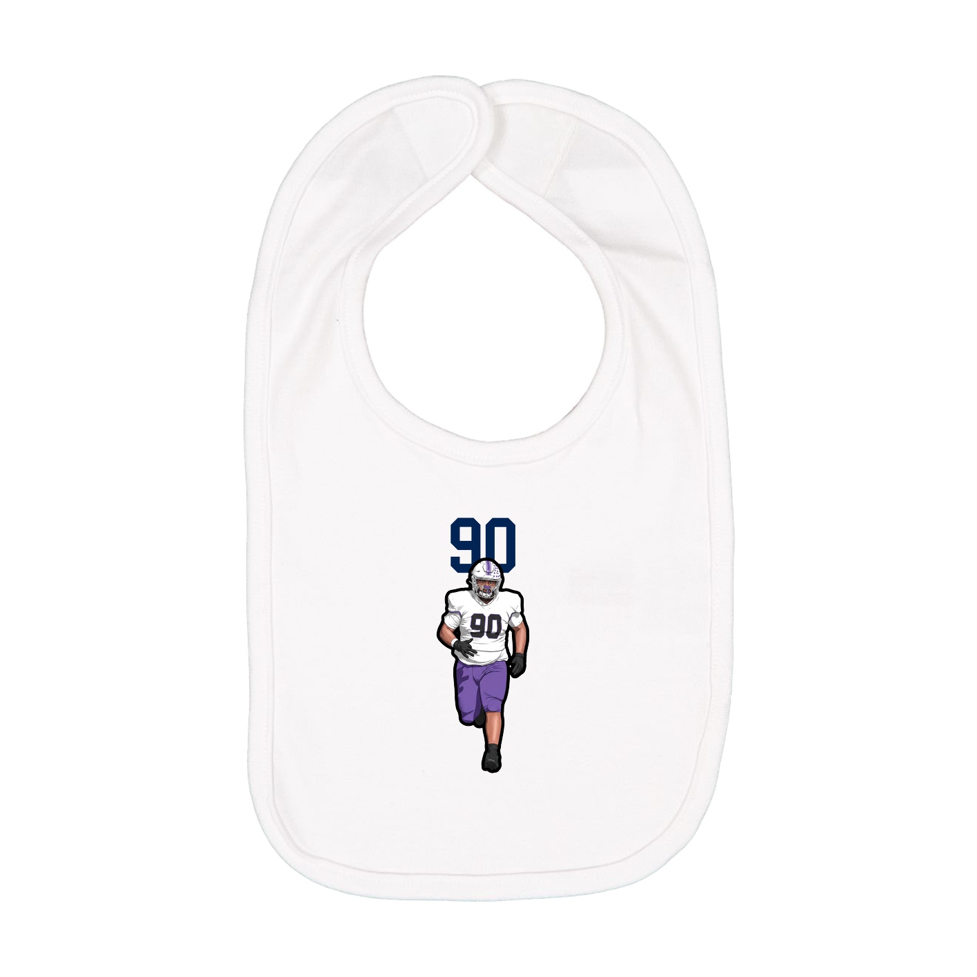 Infant Bib — Number Top in White