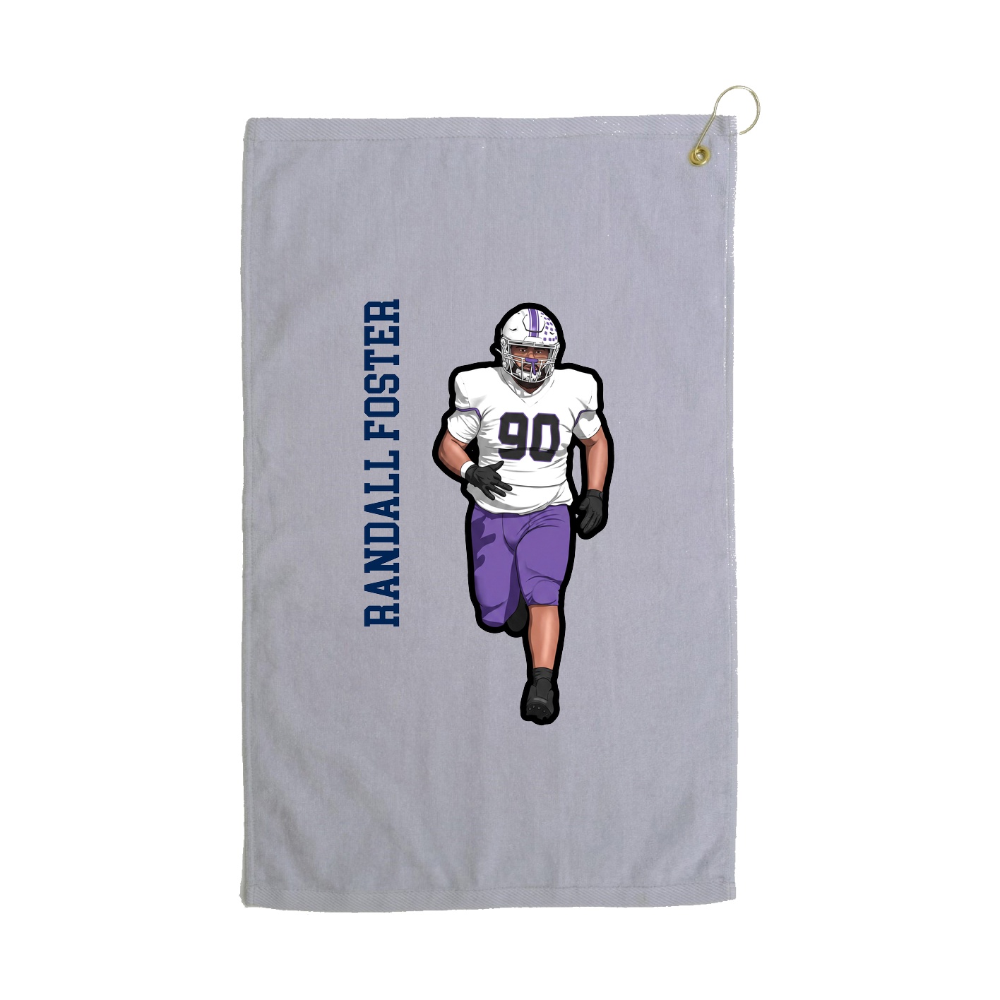 Golf Towel — Name Vertical in Grey