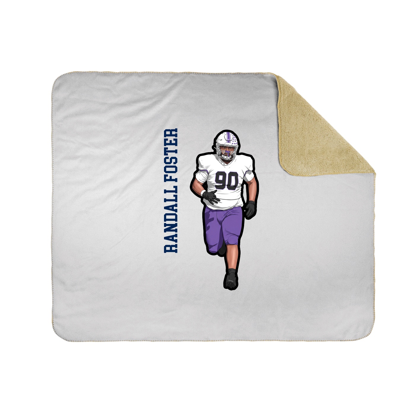 Throw Blanket — Name Vertical in White