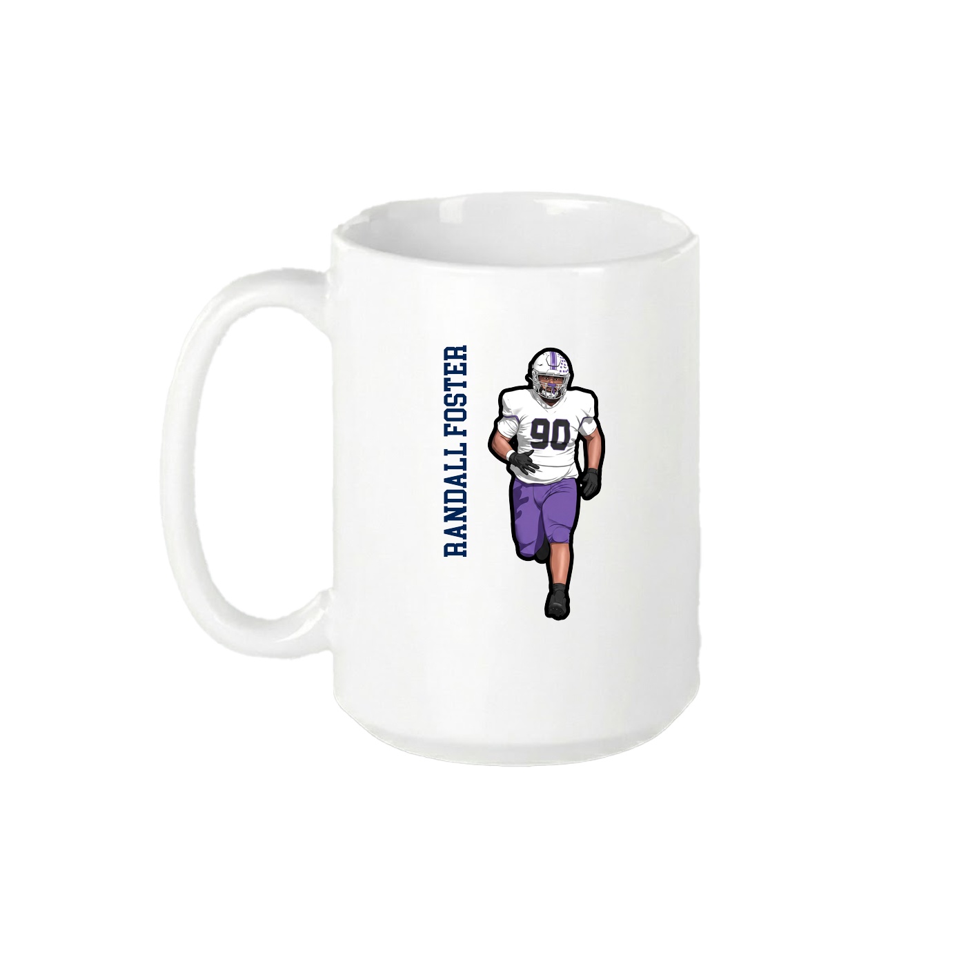 15oz Coffee Mug — Name Vertical in White