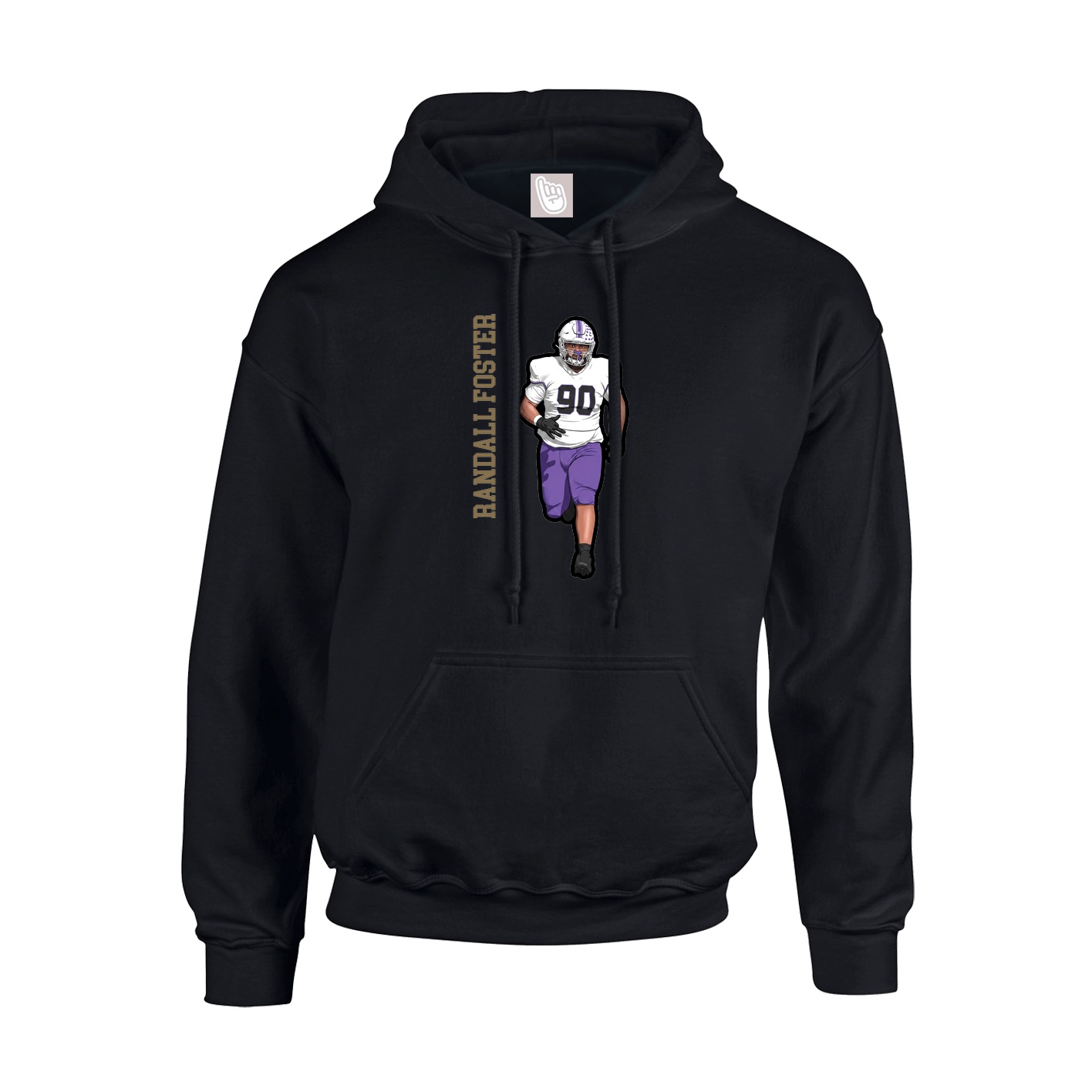Youth Hoodie — Name Vertical in Black