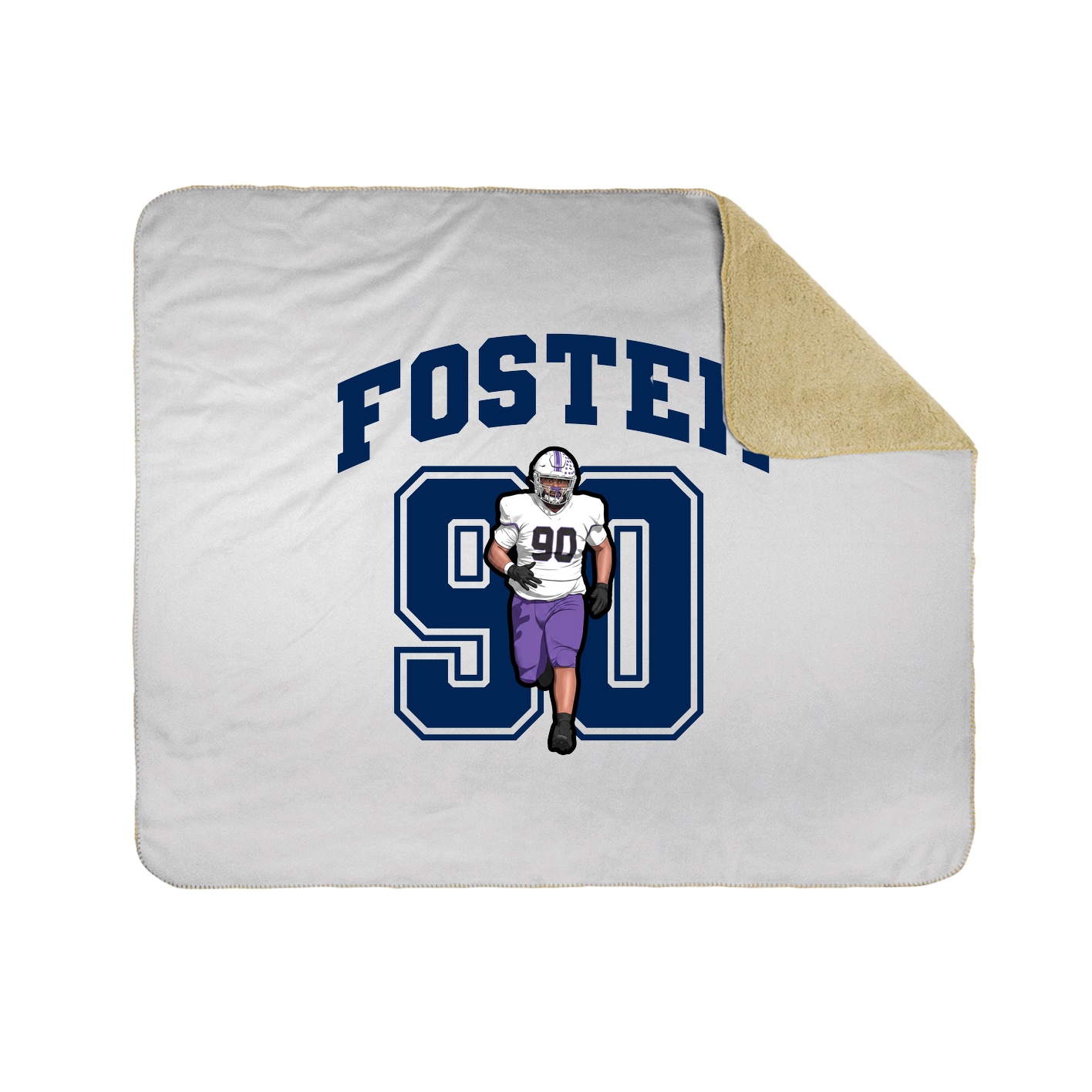 Throw Blanket — Number in White