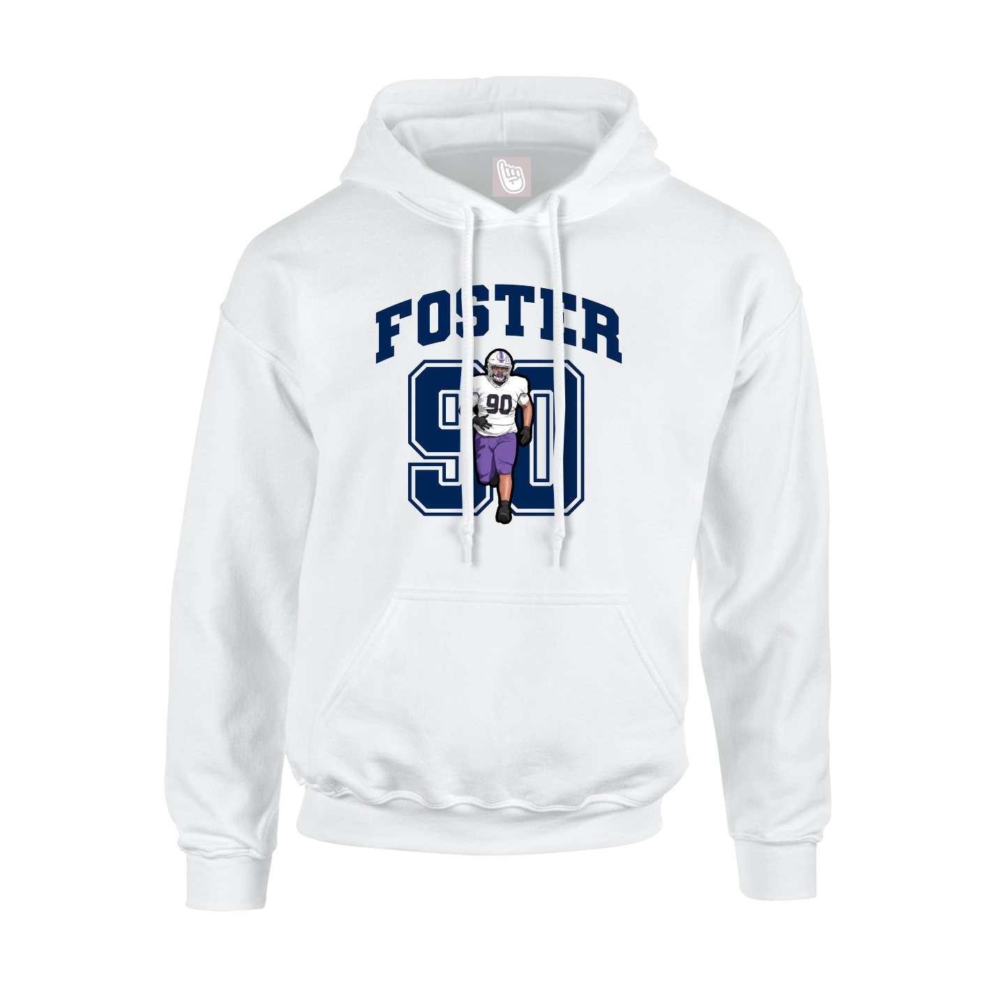 Youth Hoodie — Number in White