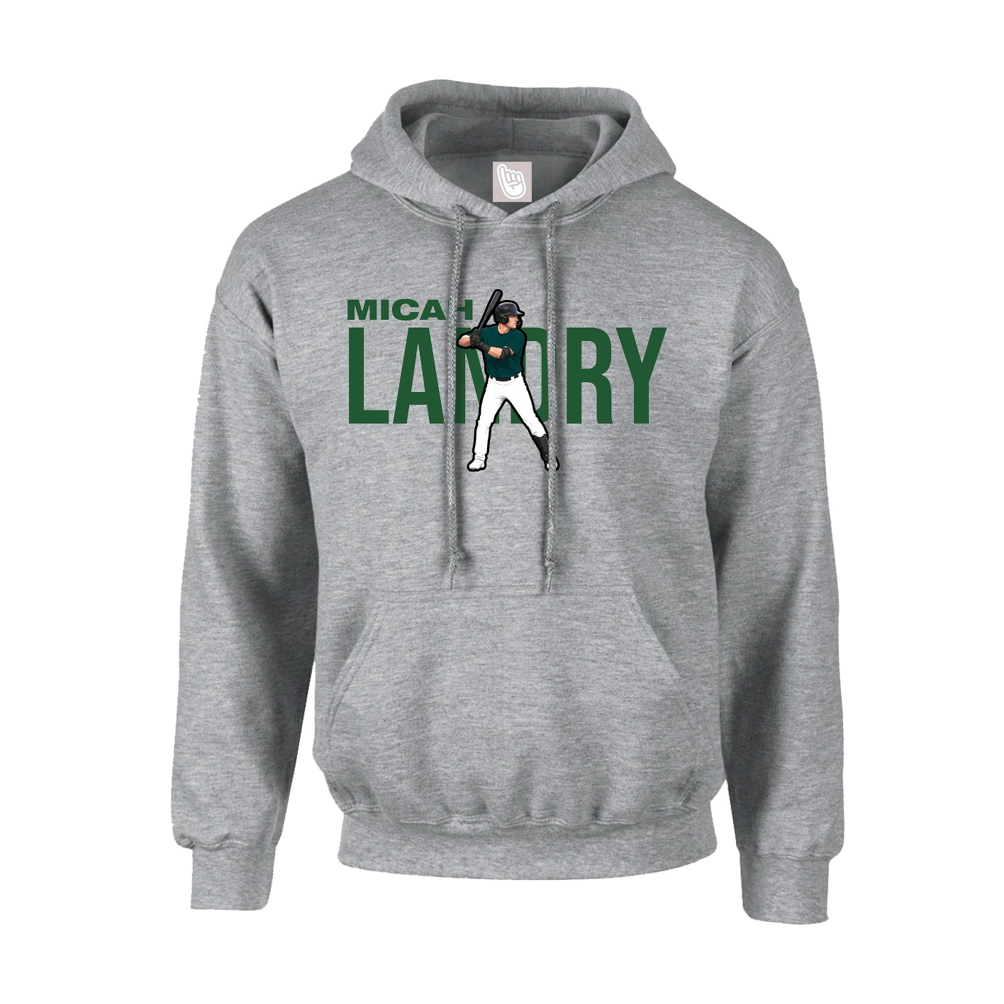 Youth Hoodie — Player Name in Grey