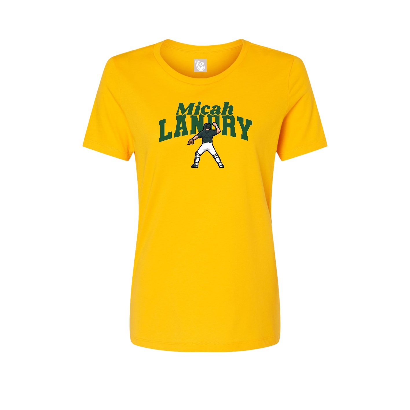 Fitted Women's Tee — Signature Arch in Gold