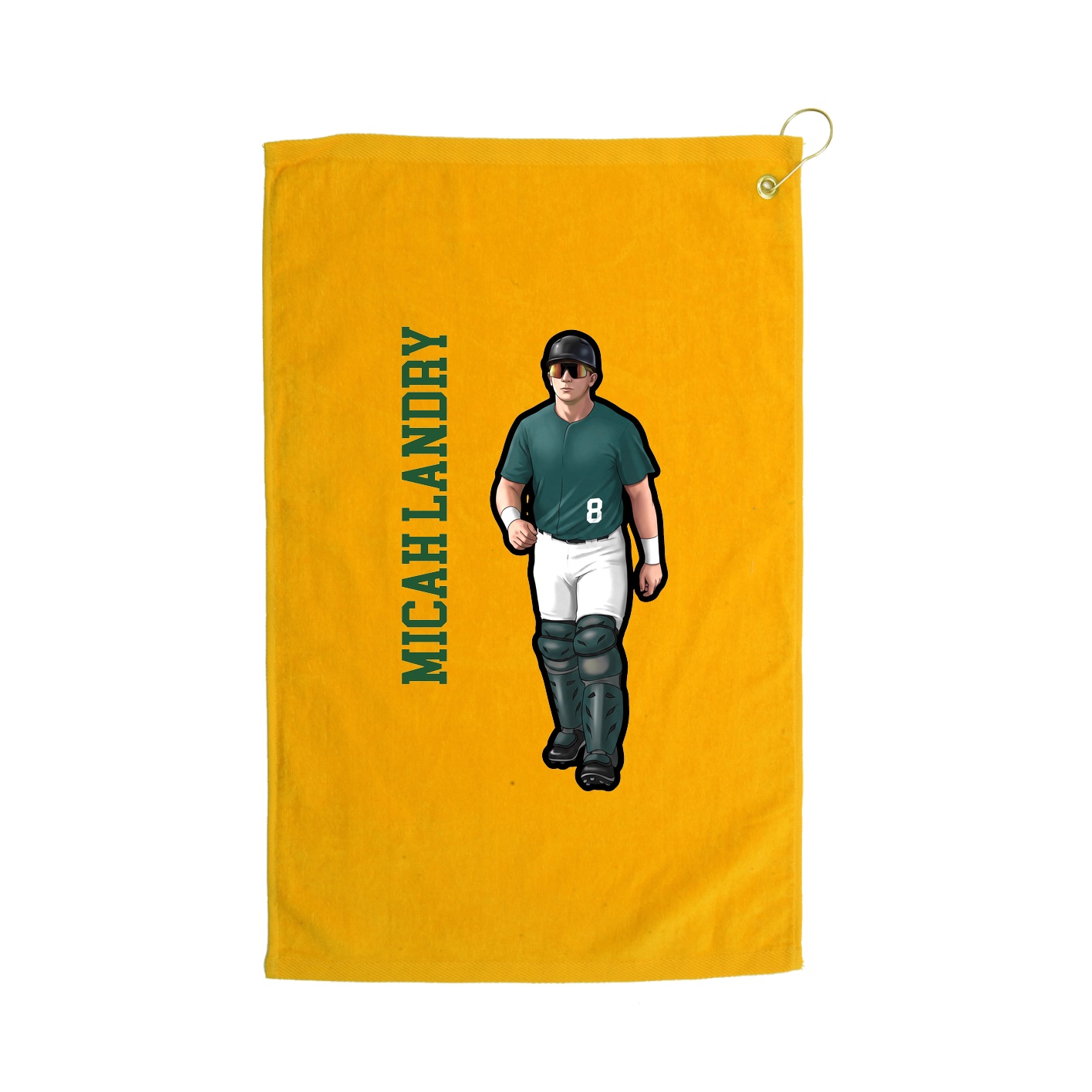 Golf Towel — Name Vertical in Gold