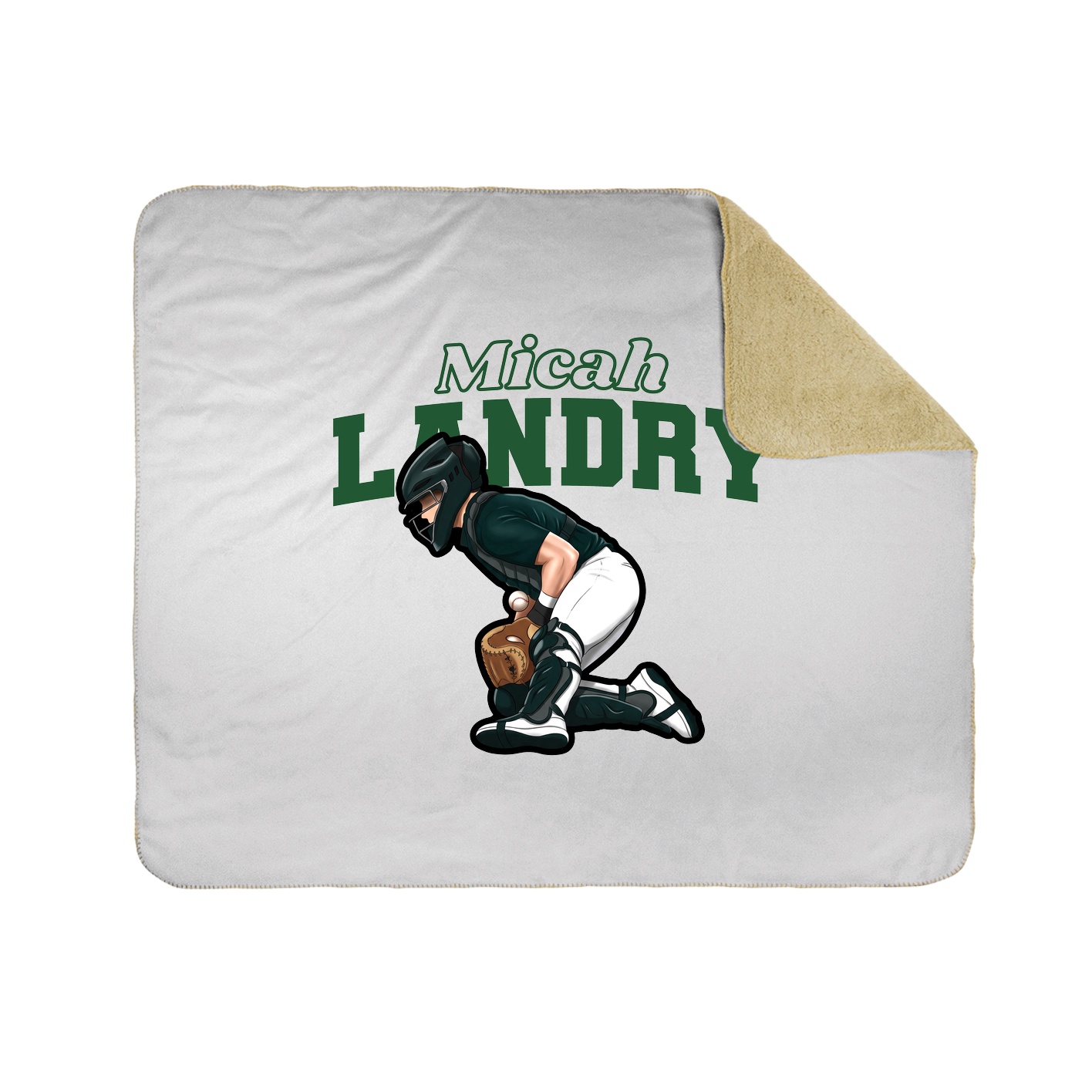 Throw Blanket — Name Arch in White