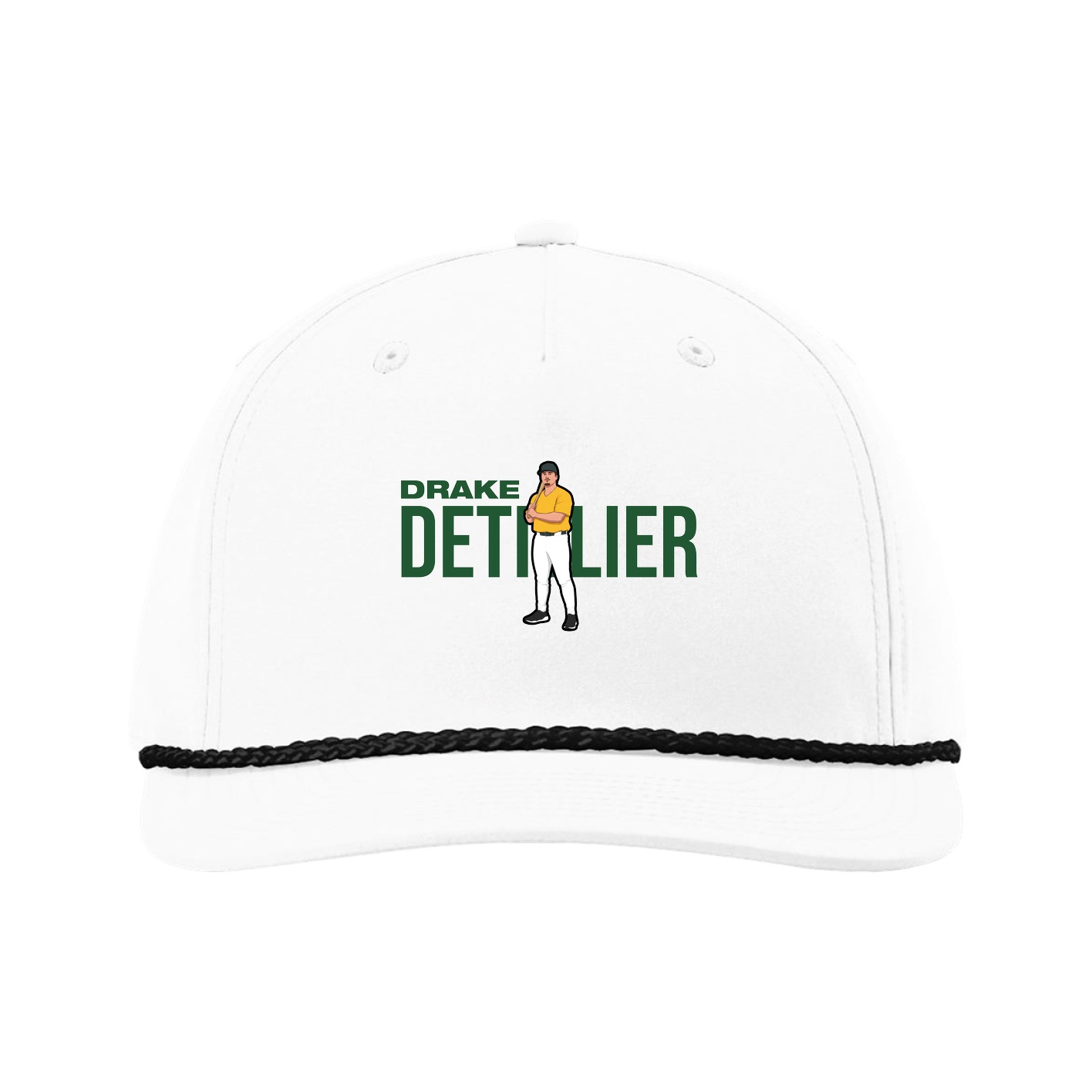 Five-Panel Classic Rope Cap — Player Name in White