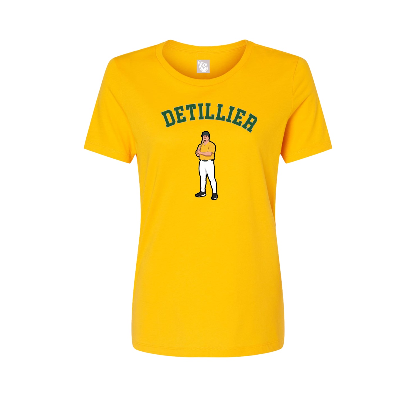 Fitted Women's Tee — Shirsey Arch in Gold