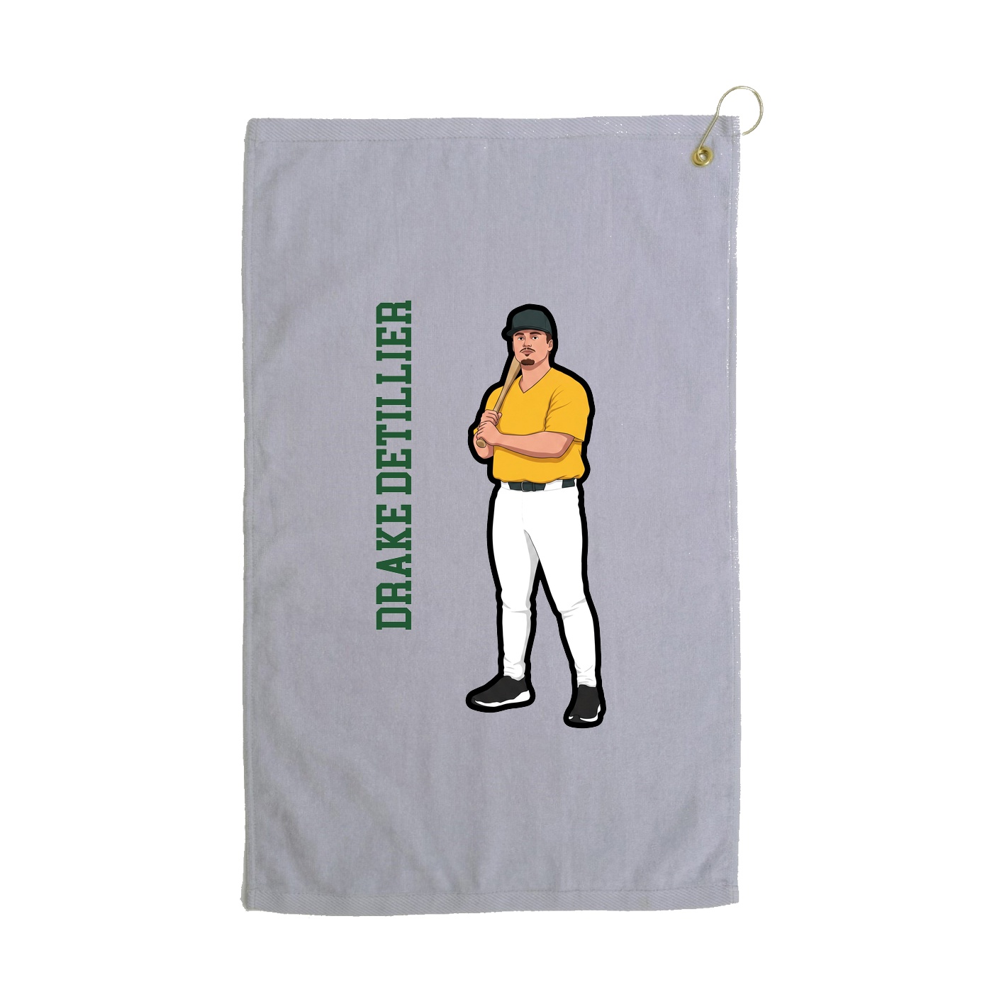 Golf Towel — Name Vertical in Grey