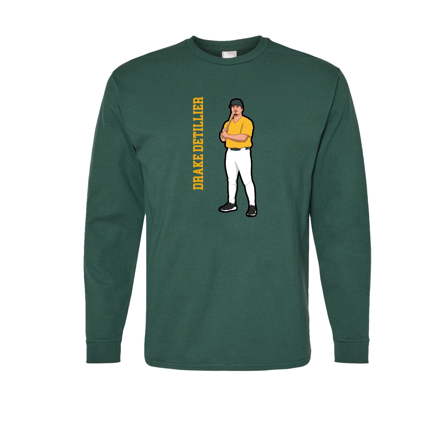 Long Sleeve Tee — Name Vertical in Green