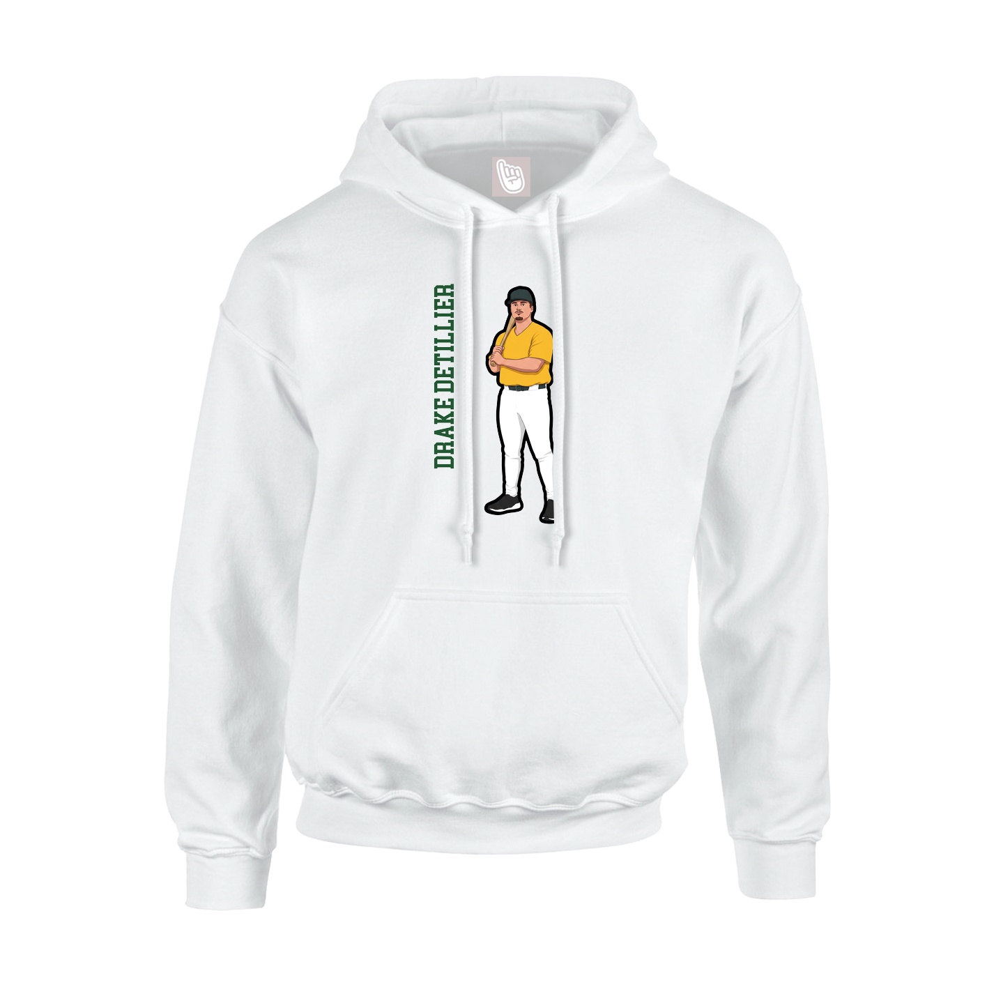 Hoodie — Name Vertical in White