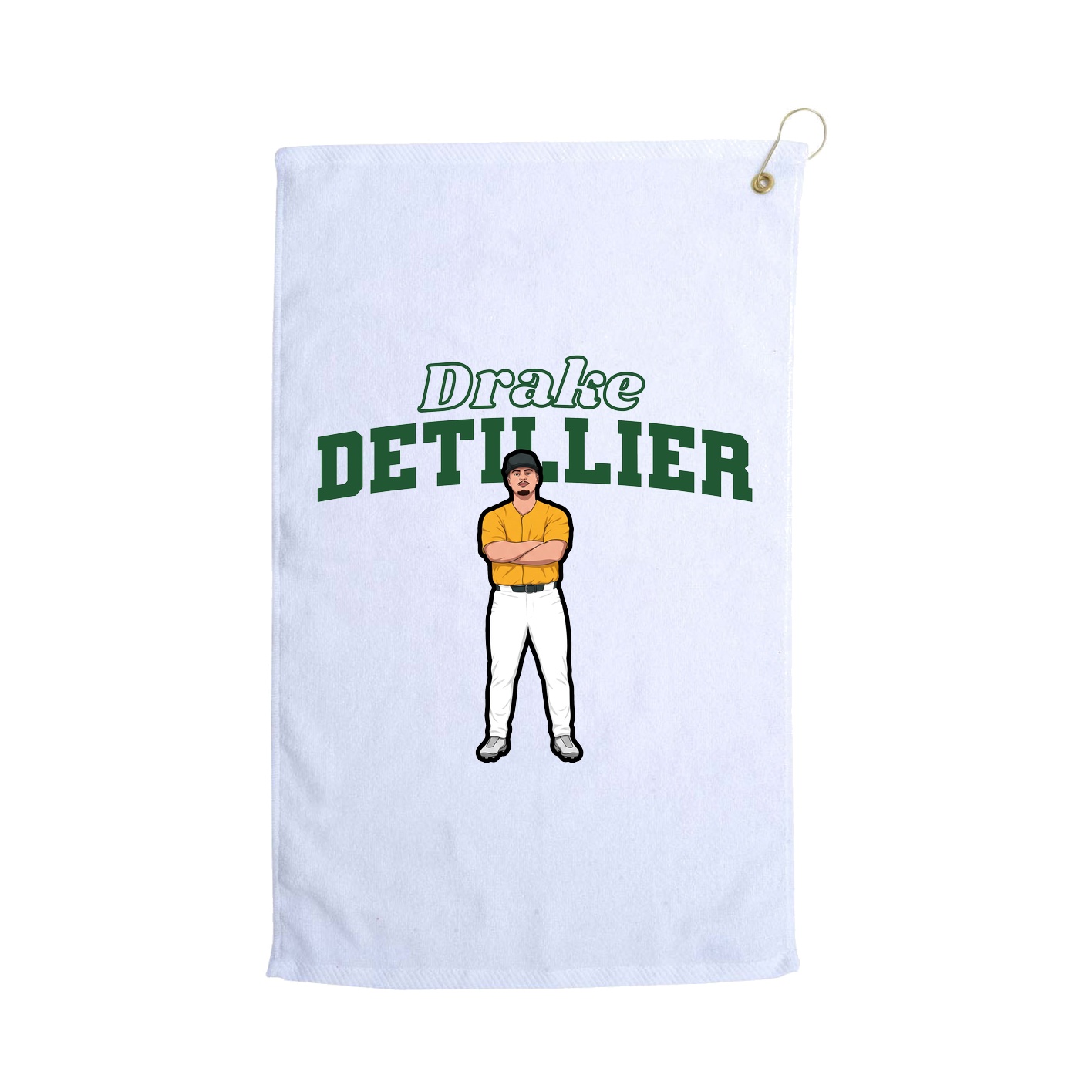 Golf Towel — Name Arch in White