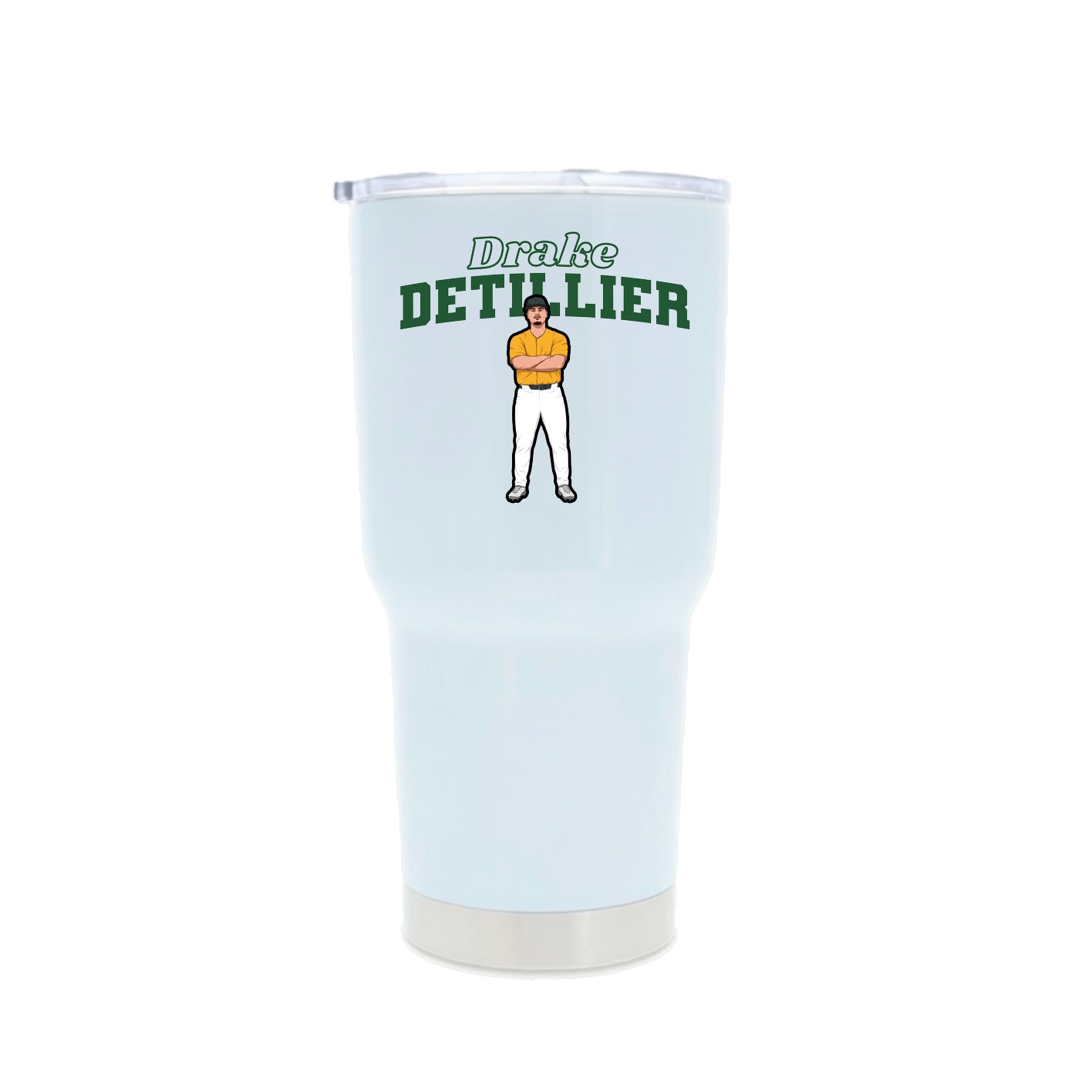 30oz Stainless Steel Tumbler — Name Arch in White