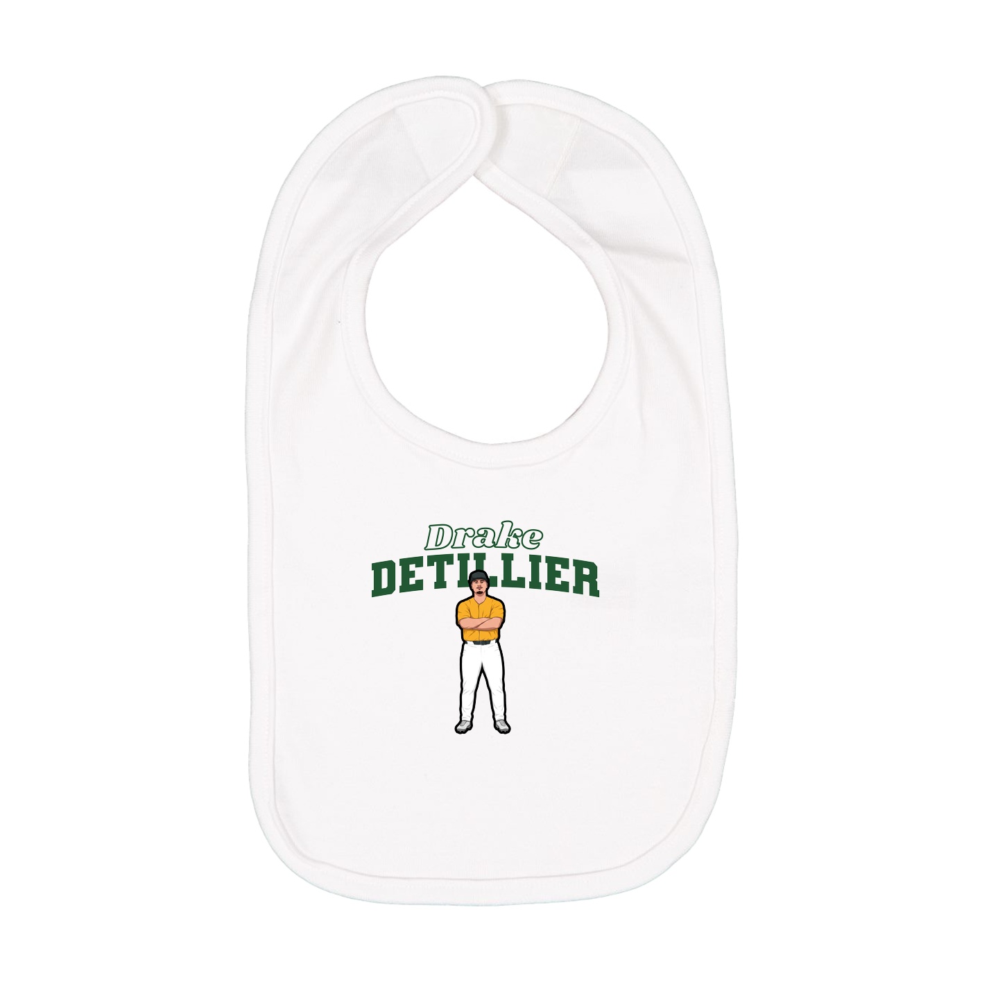 Infant Bib — Name Arch in White