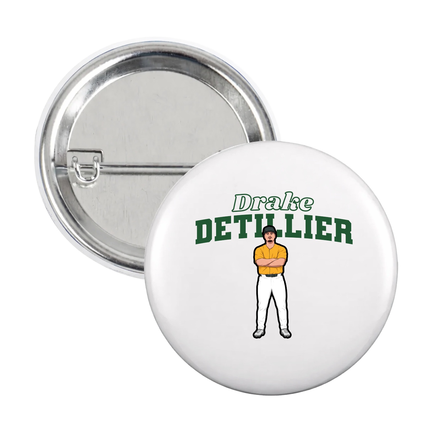 Game Day Button — Name Arch in White
