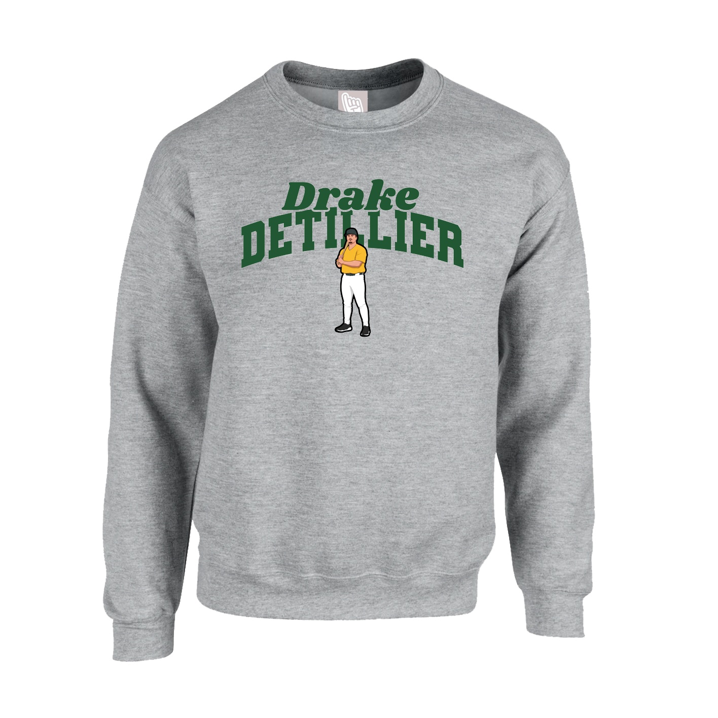 Fleece Crew — Signature Arch in Grey