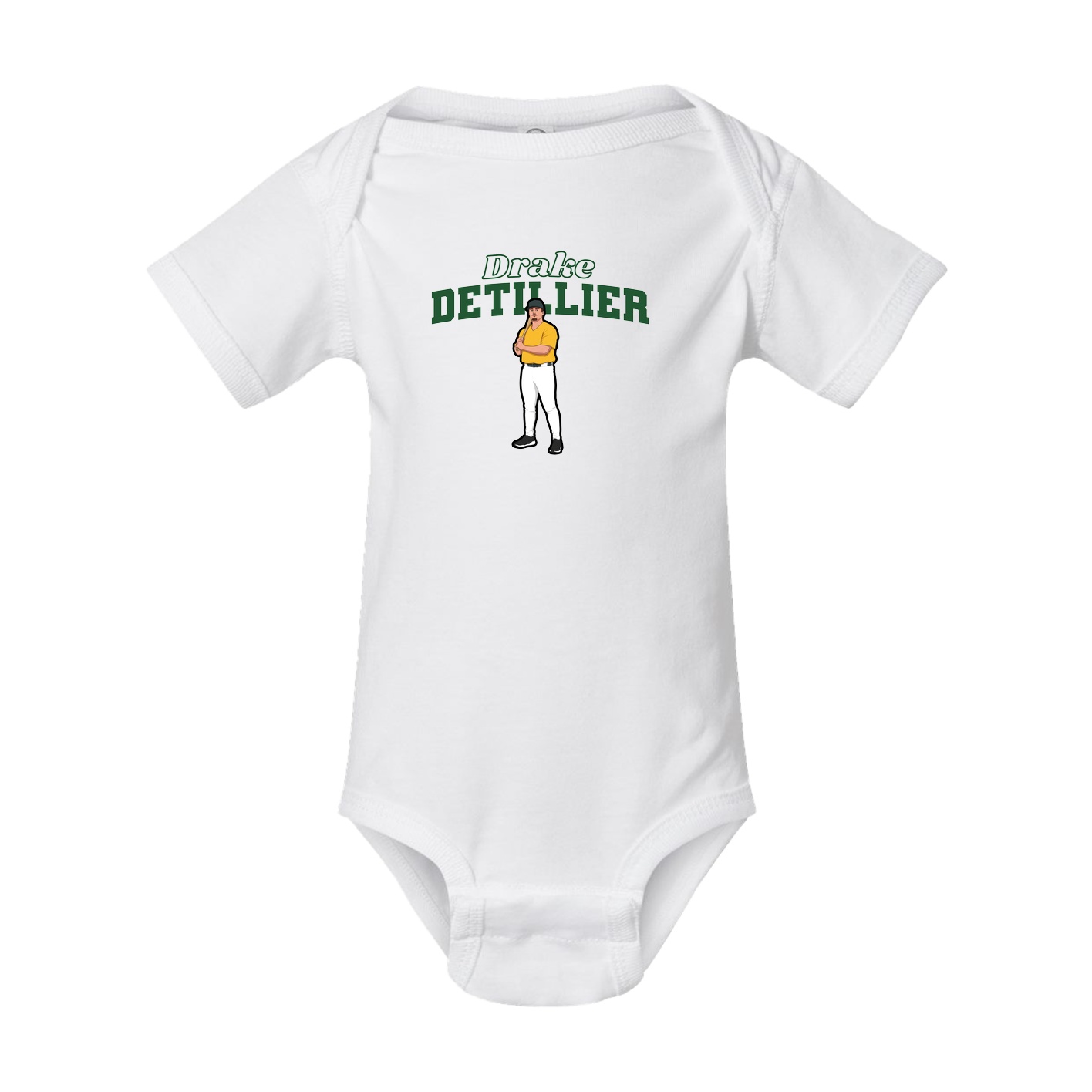 Baby Onesie — Name Arch in White