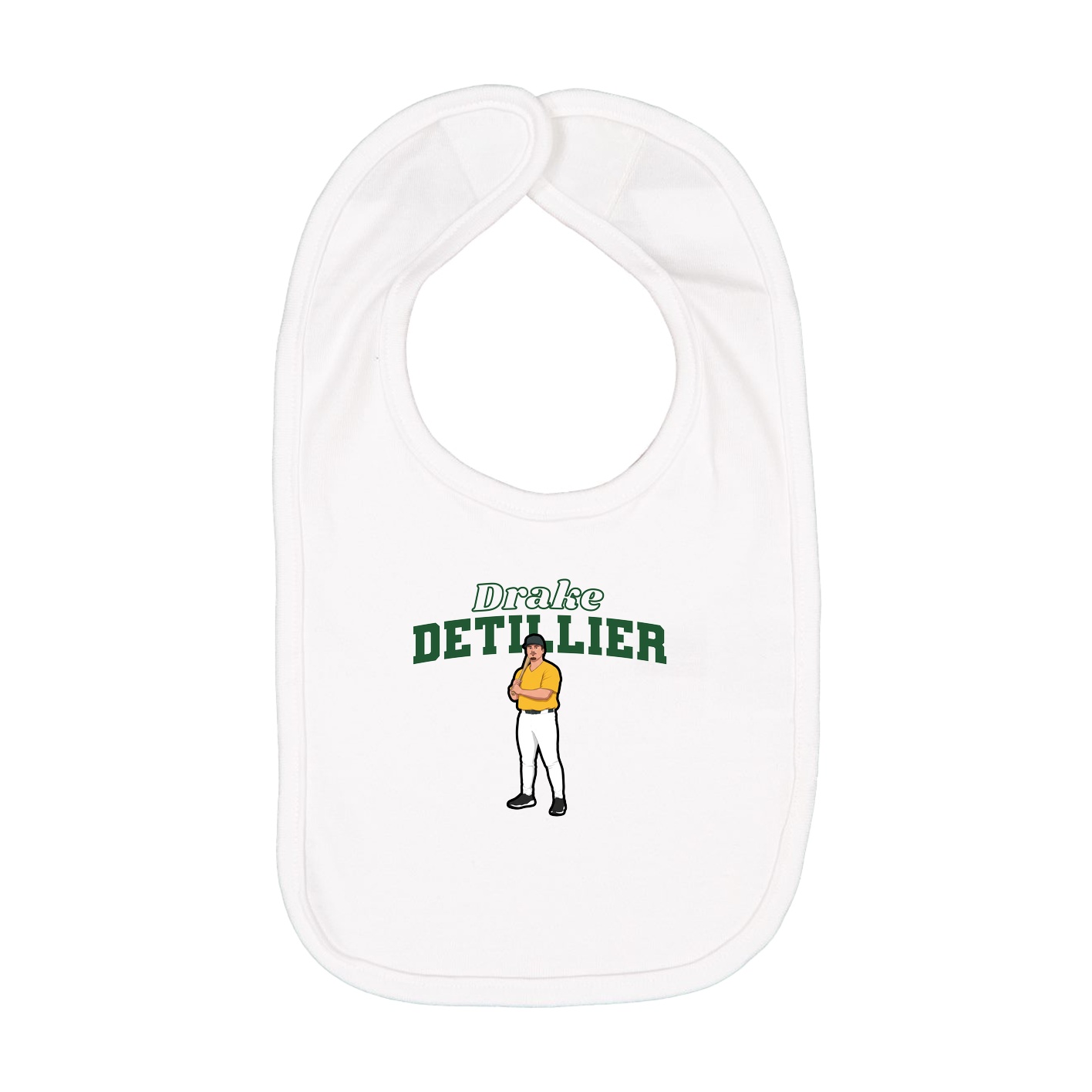 Infant Bib — Name Arch in White