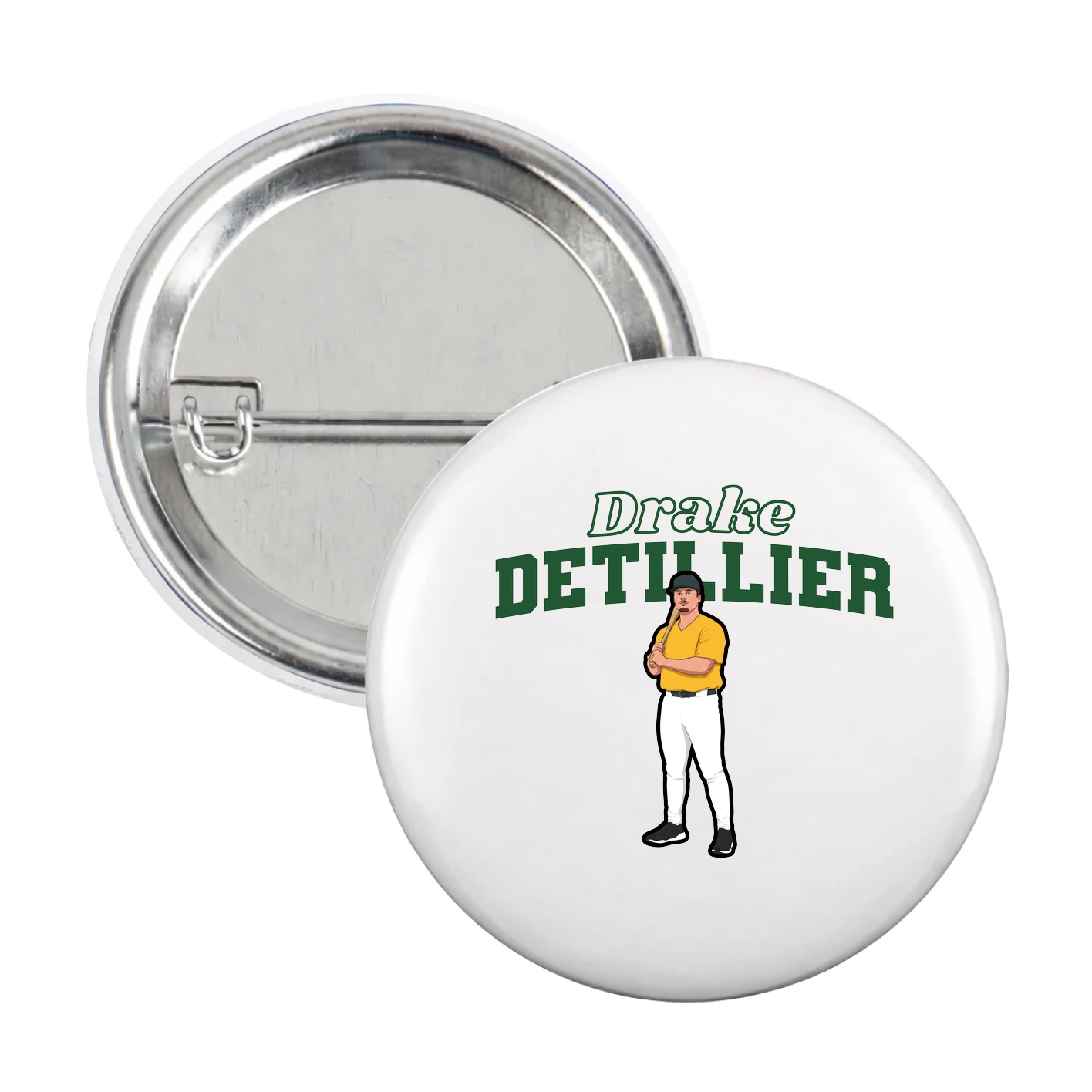 Game Day Button — Name Arch in White