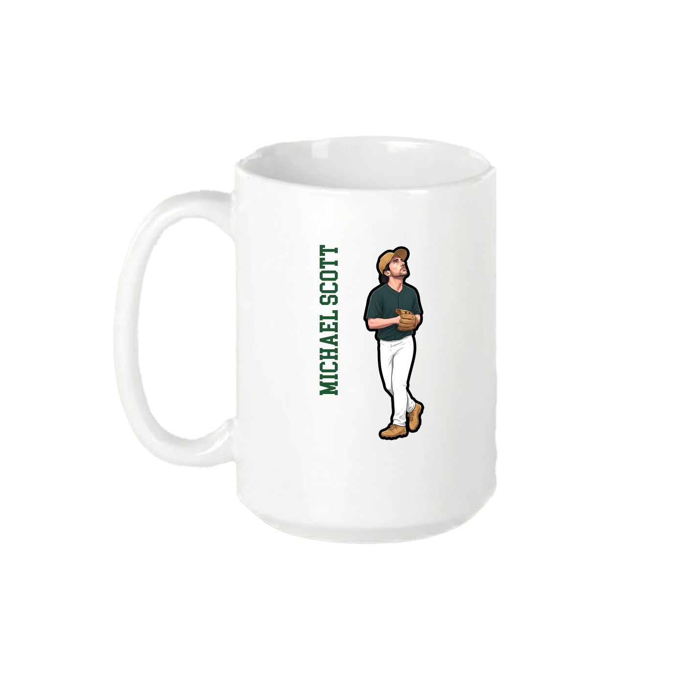 15oz Coffee Mug — Name Vertical in White