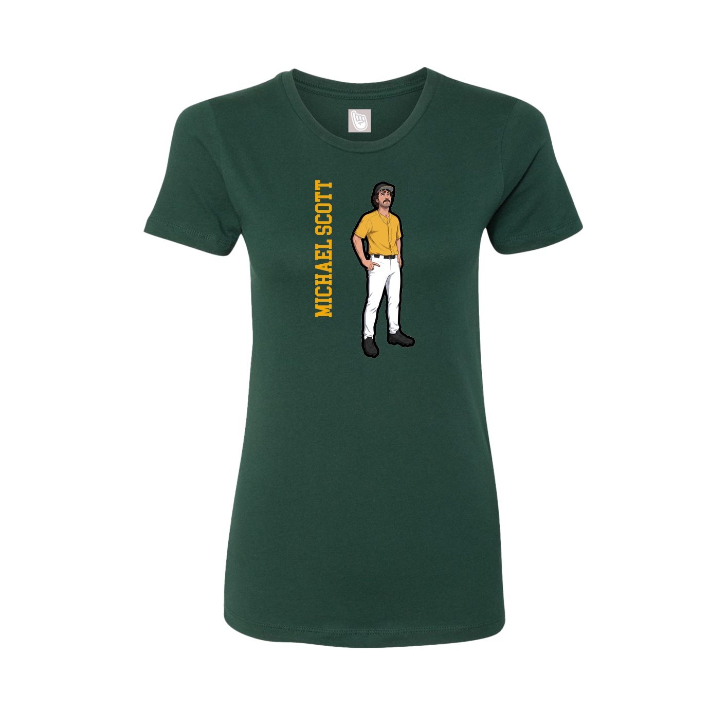 Fitted Women's Tee — Name Vertical in Green