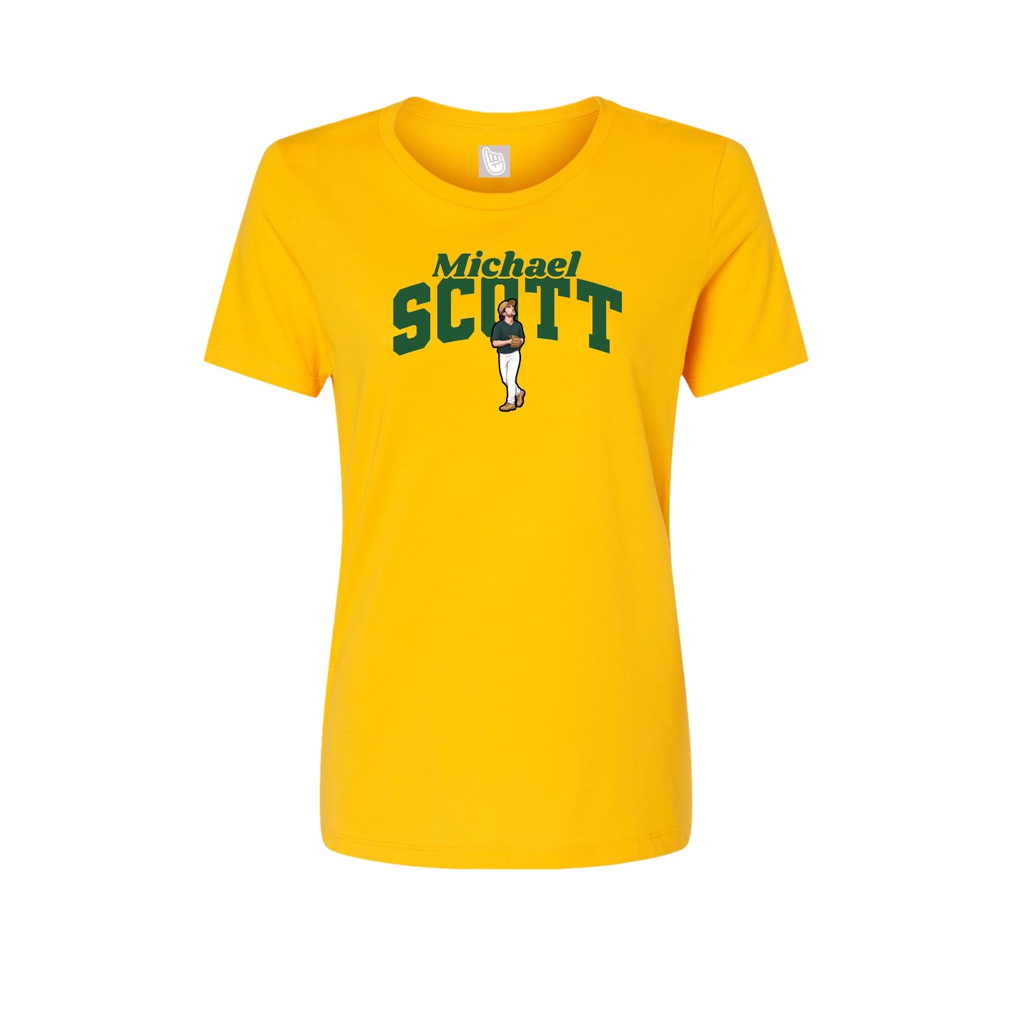 Fitted Women's Tee — Signature Arch in Gold