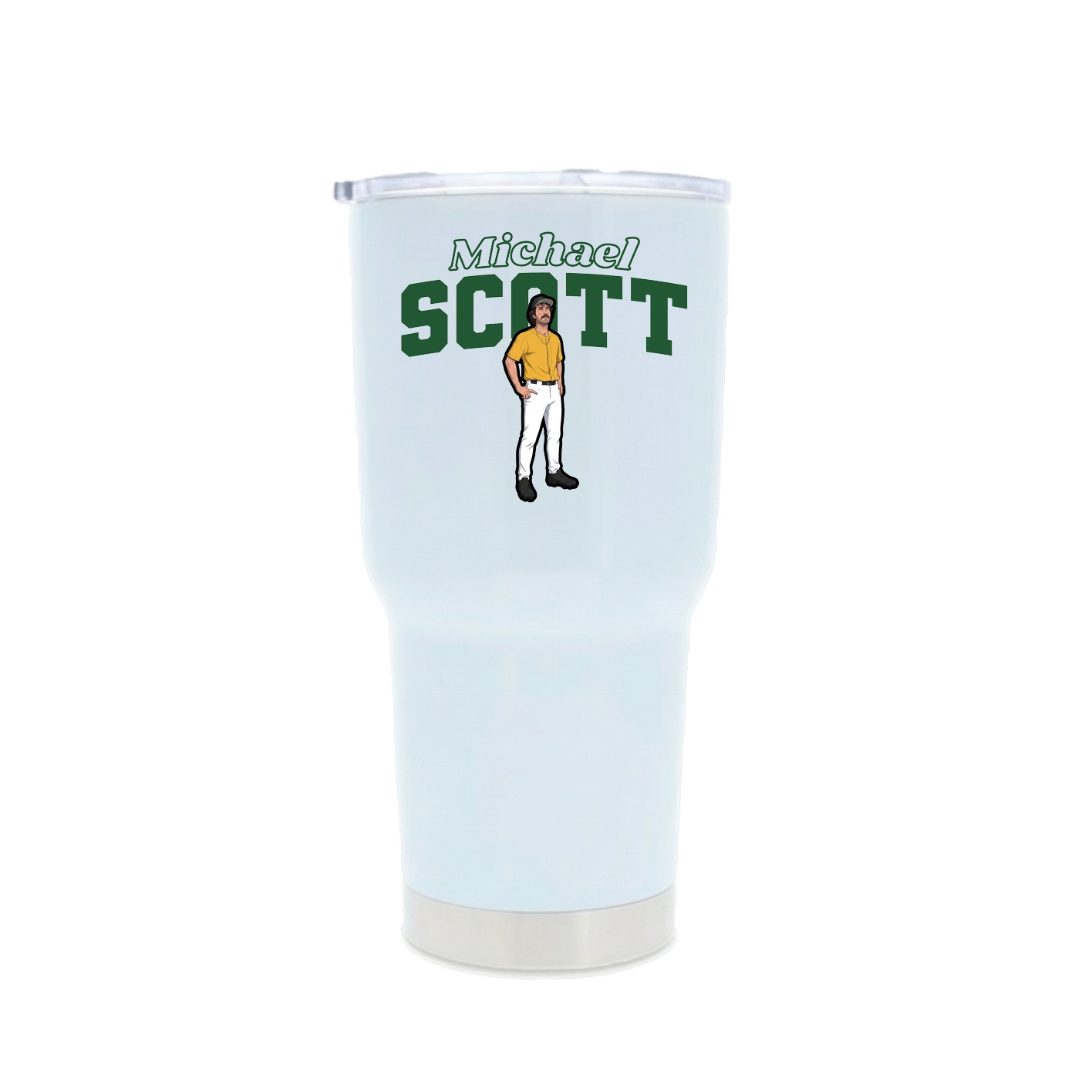 30oz Stainless Steel Tumbler — Name Arch in White