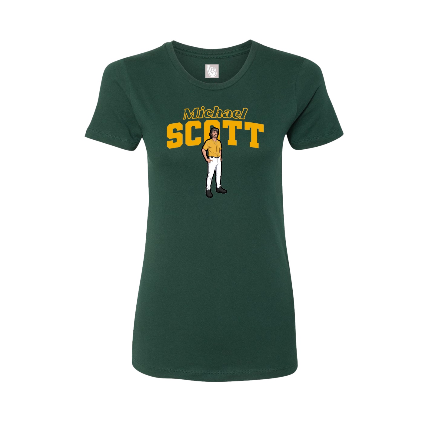 Fitted Women's Tee — Name Arch in Green