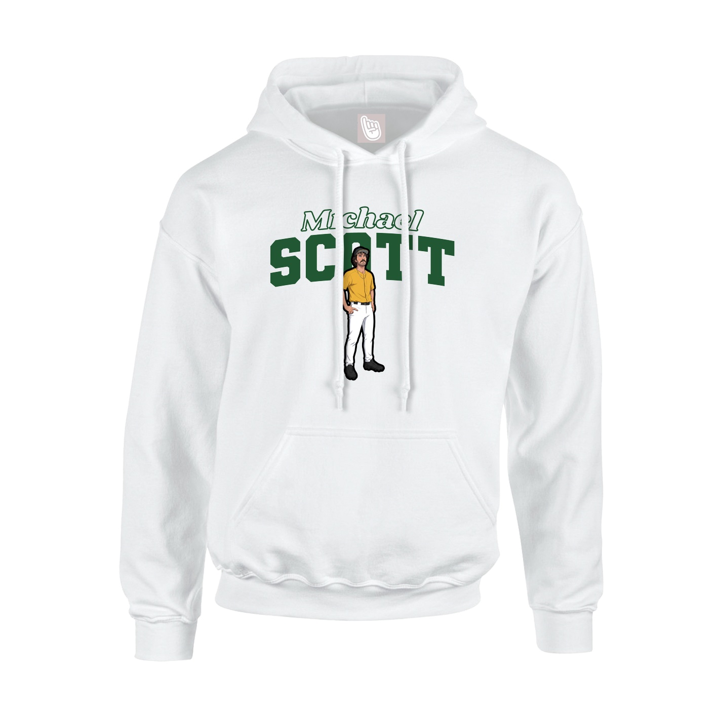 Youth Hoodie — Name Arch in White
