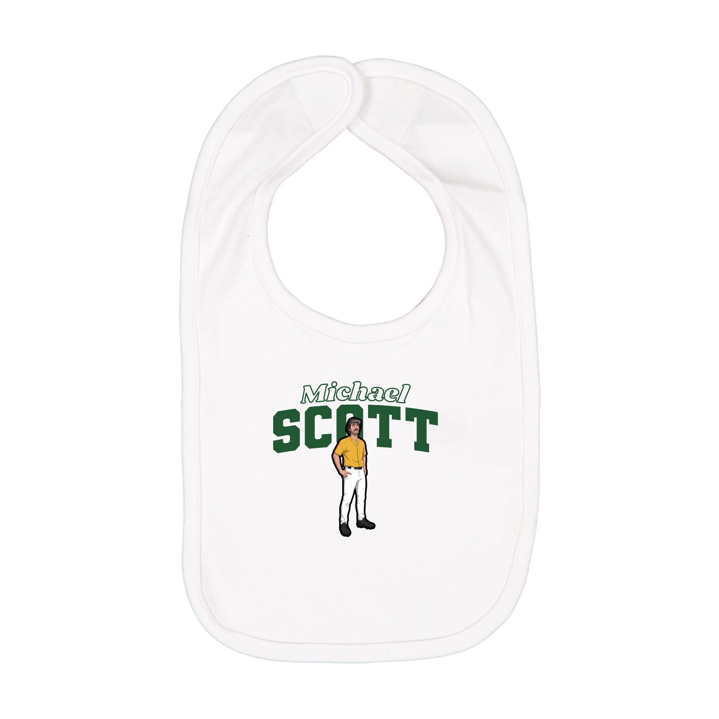 Infant Bib — Name Arch in White