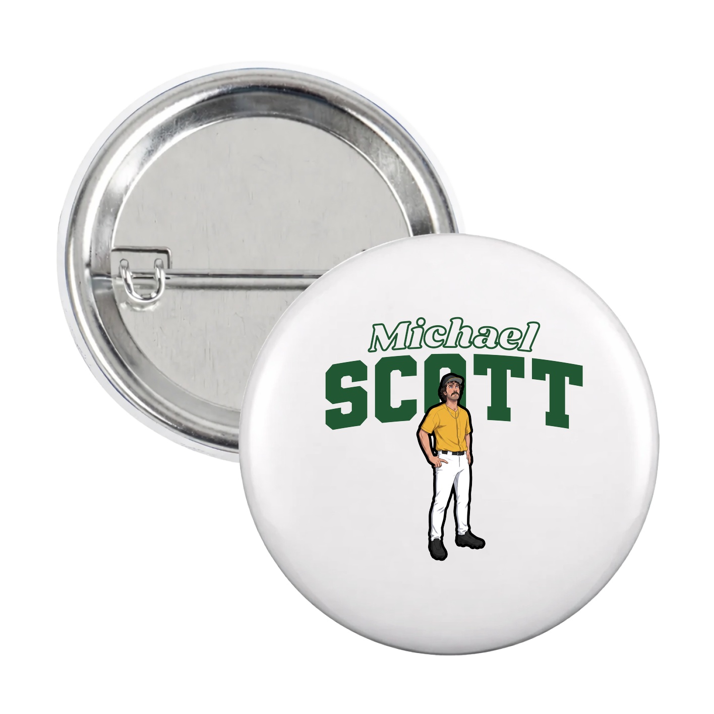 Game Day Button — Name Arch in White