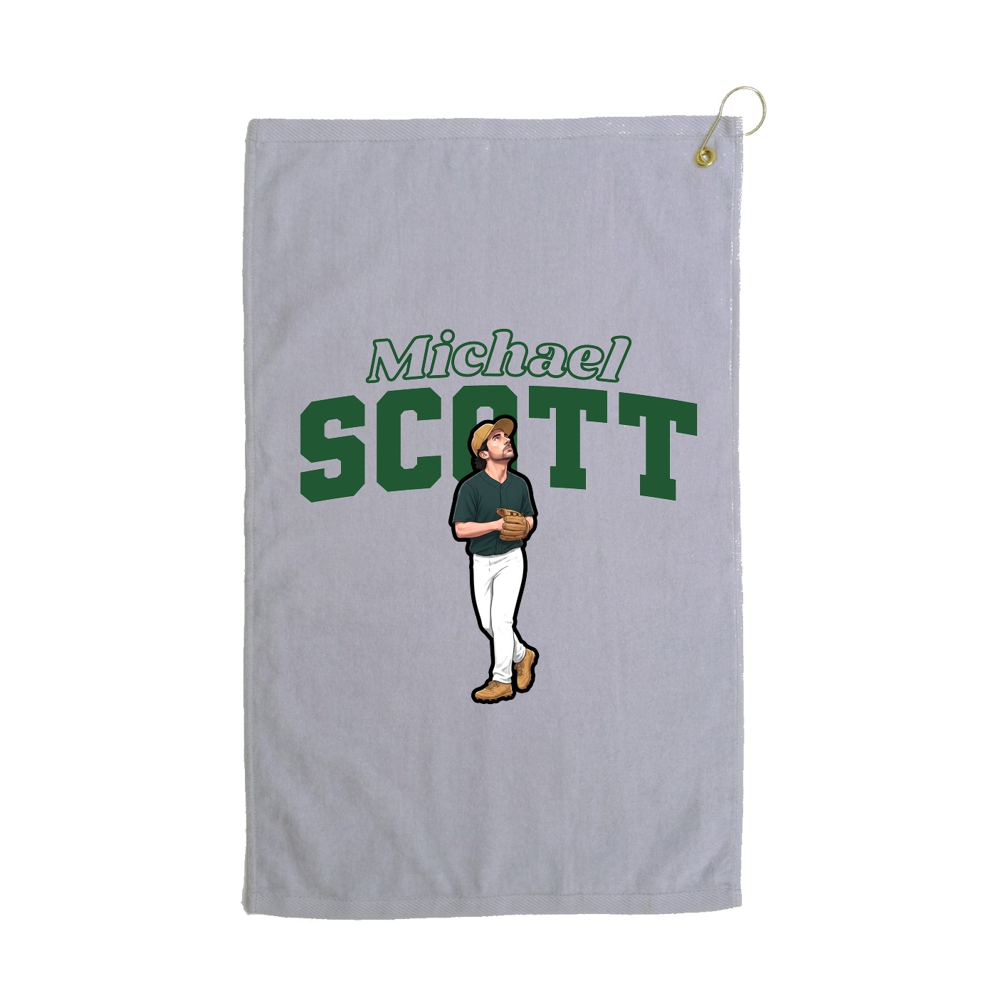 Golf Towel — Name Arch in Grey