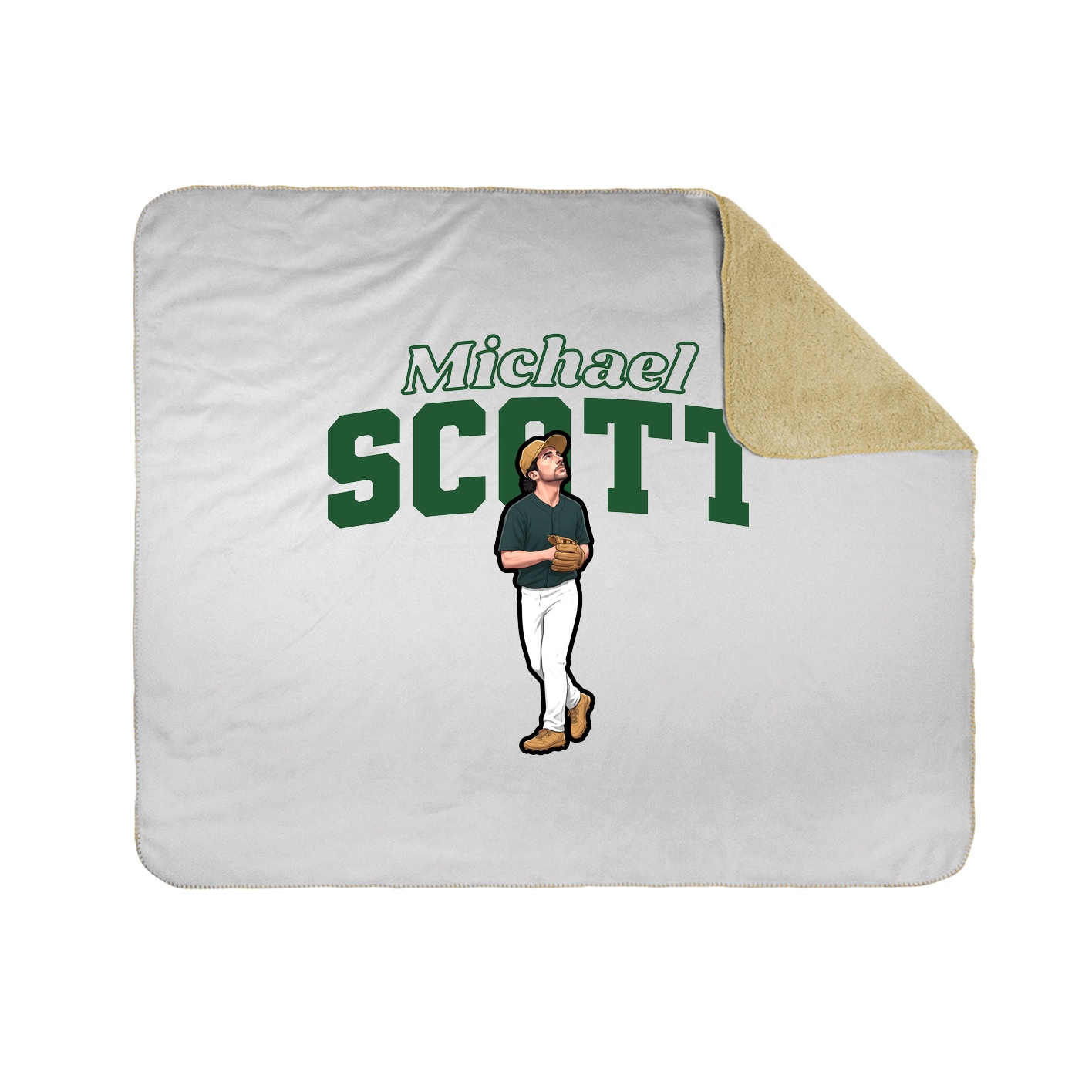 Throw Blanket — Name Arch in White