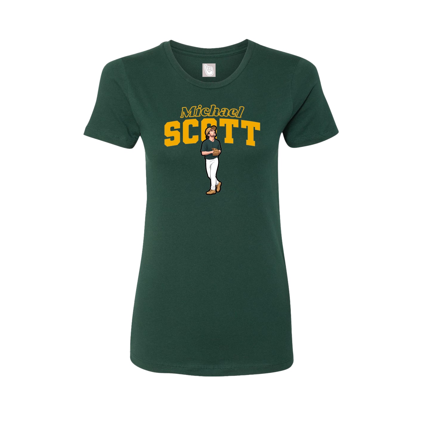 Fitted Women's Tee — Name Arch in Green