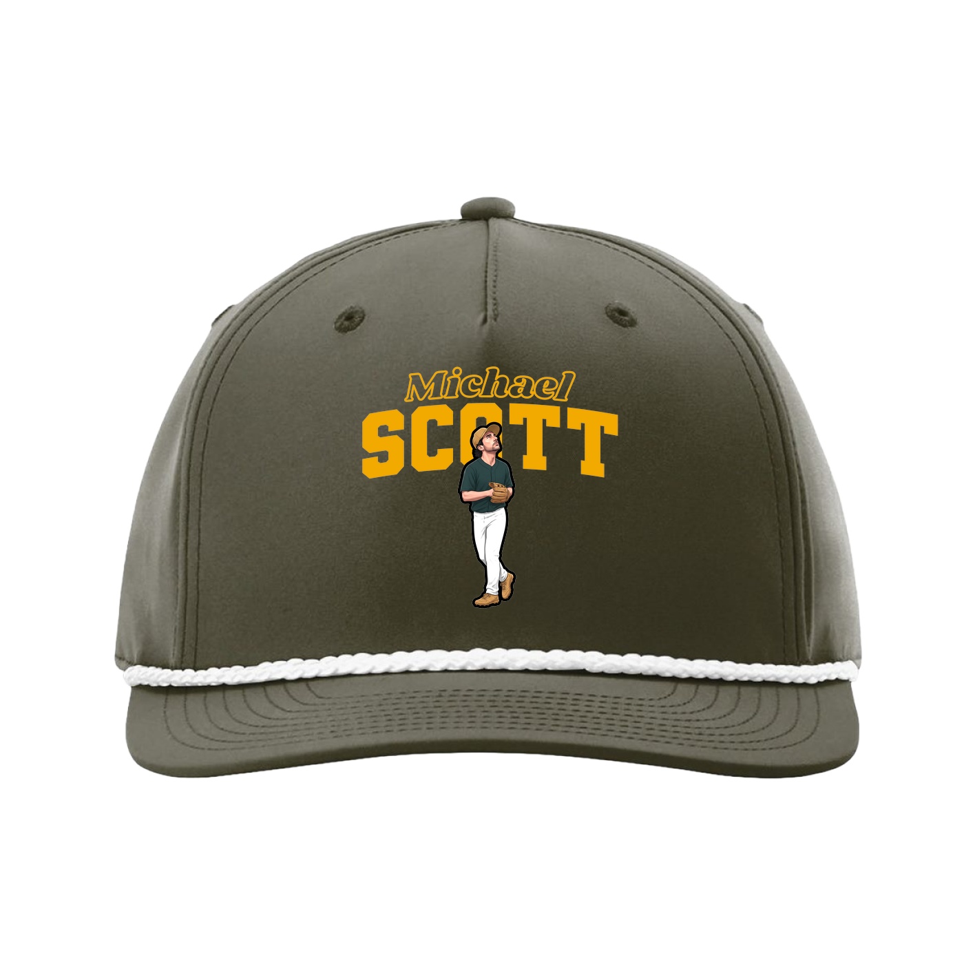 Five-Panel Classic Rope Cap — Name Arch in Green