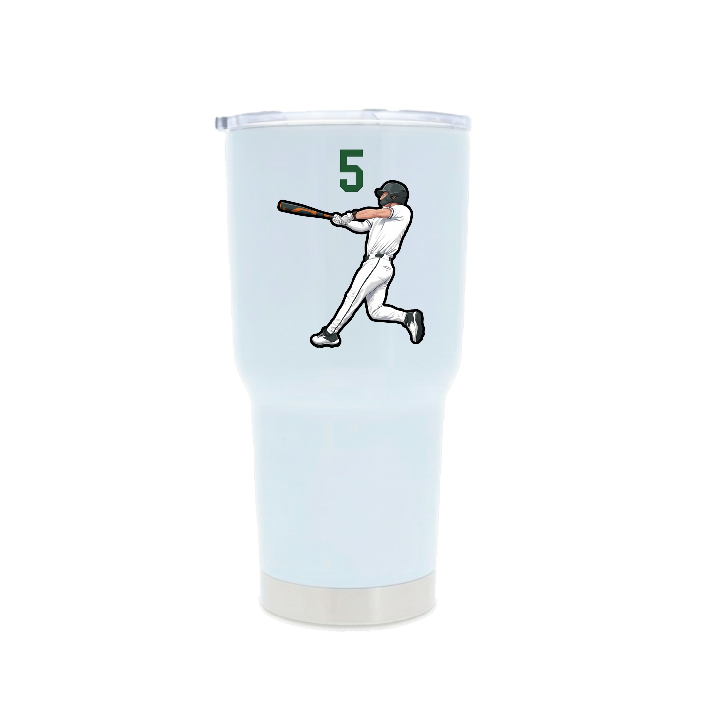 30oz Stainless Steel Tumbler — Number Top in White