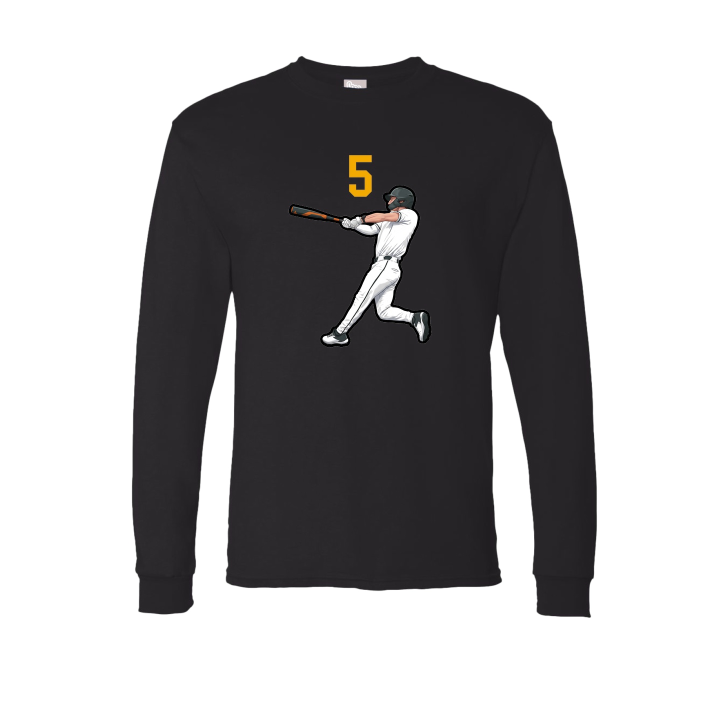 Long Sleeve Tee — Number Top in Black