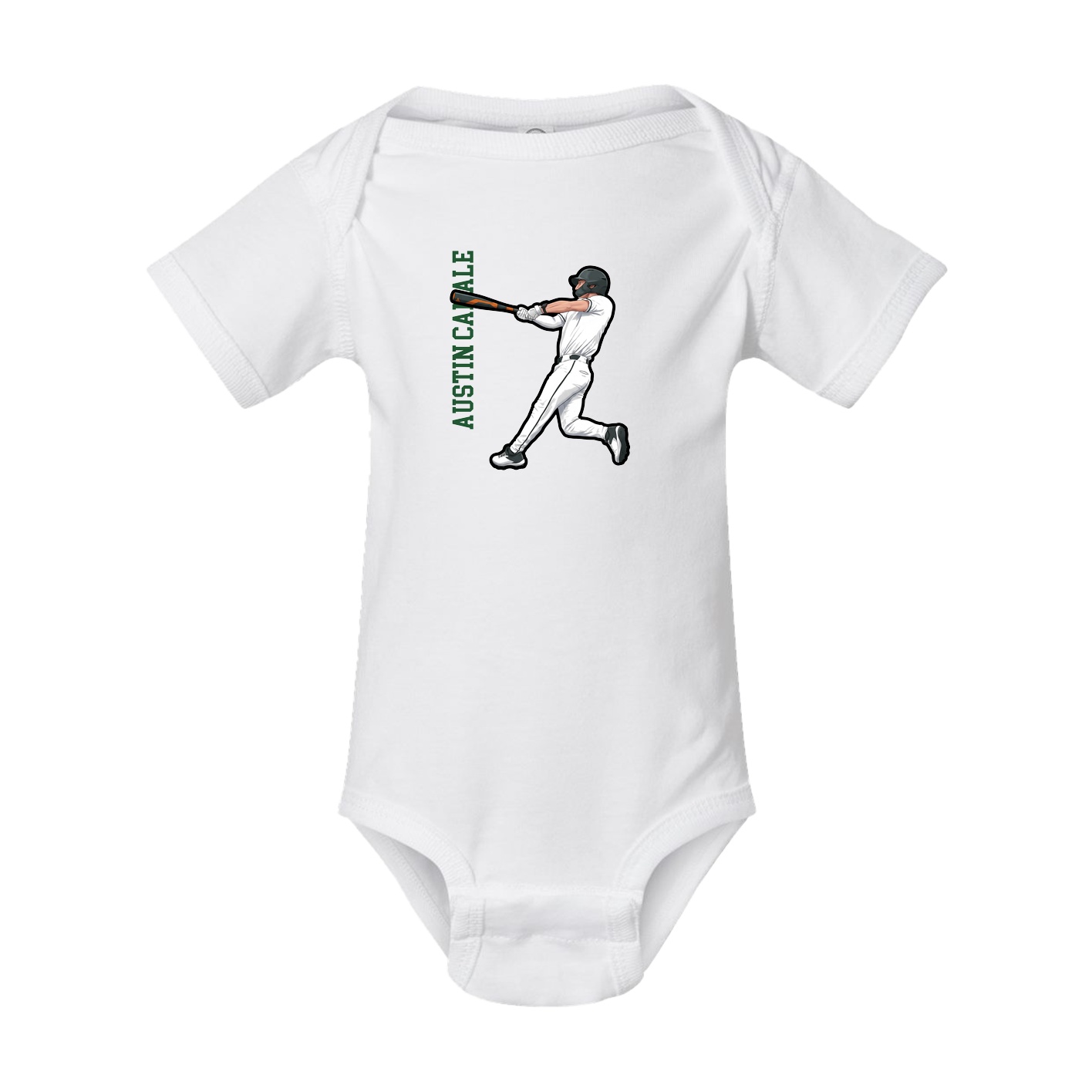 Baby Onesie — Name Vertical in White